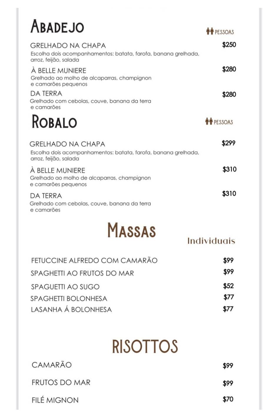 Restaurante e pizzaria Alfredo cardápio