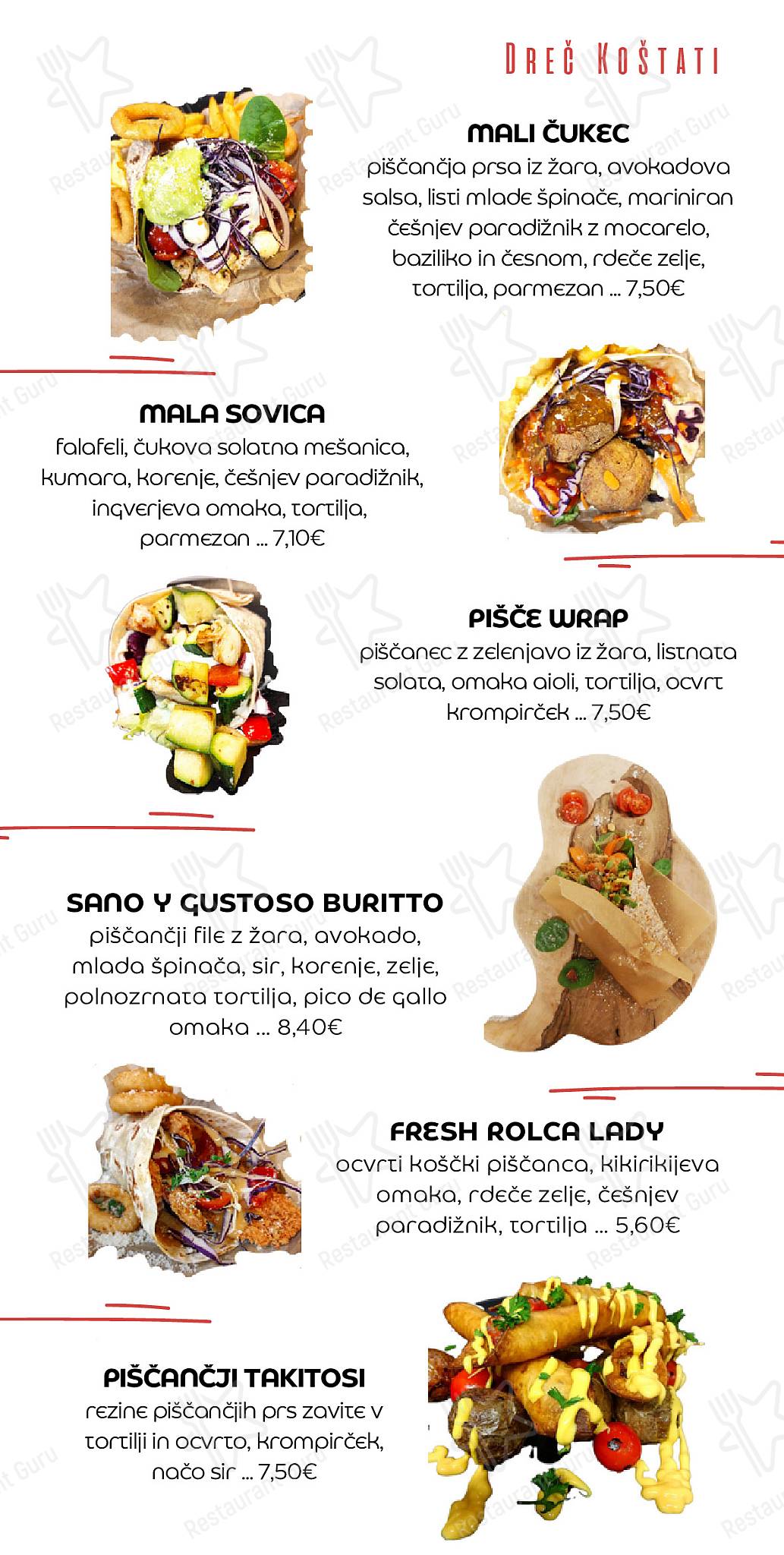 Menu di Restavracija Dobri Čuk 