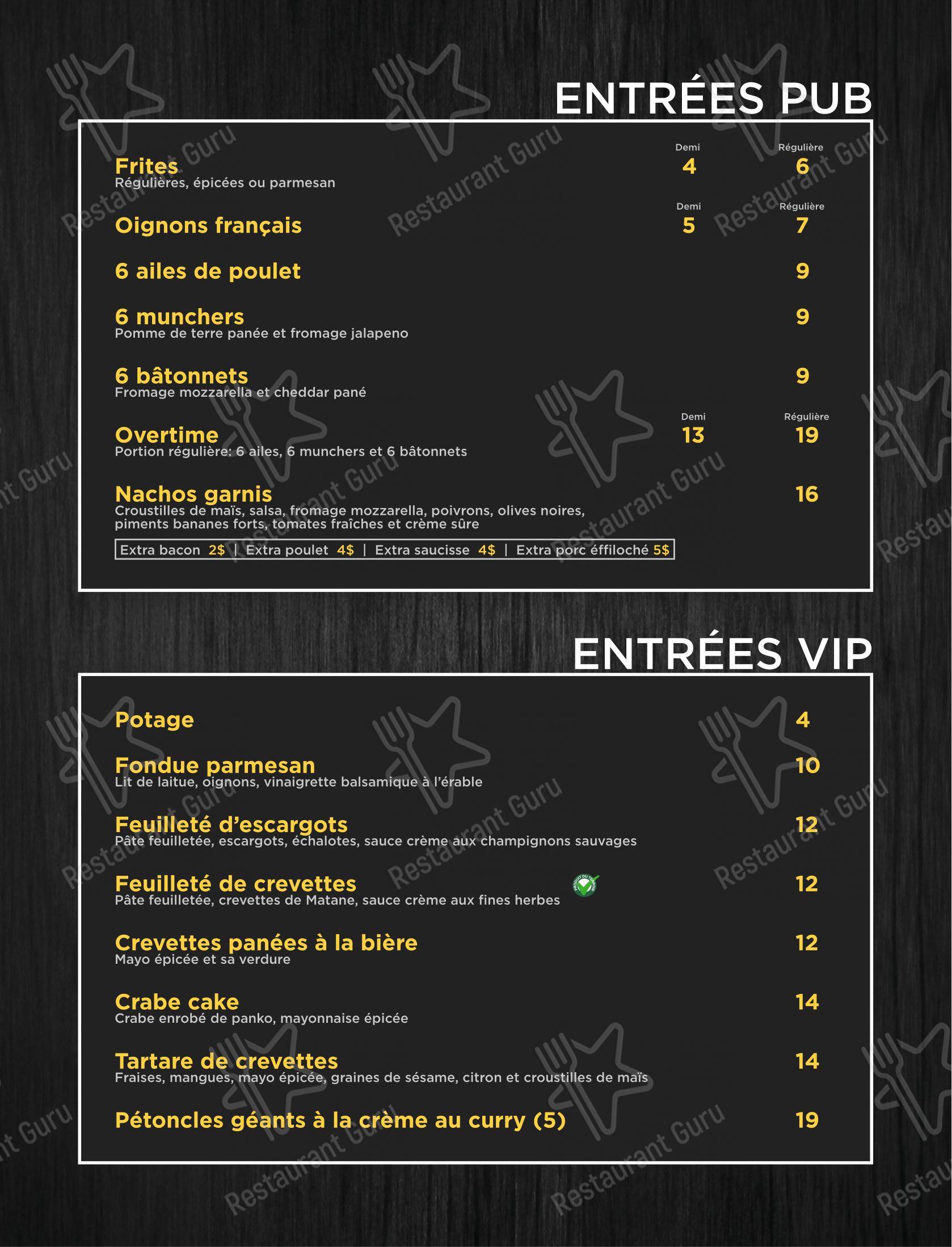 Menu pour Resto-Pub Le Saint-Pascal - Menu bar