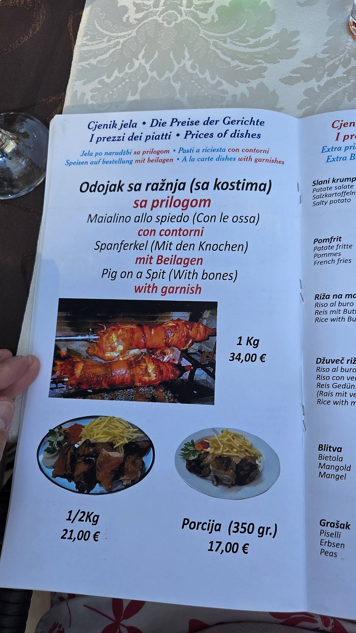 Menu di Restoran Ježevac 