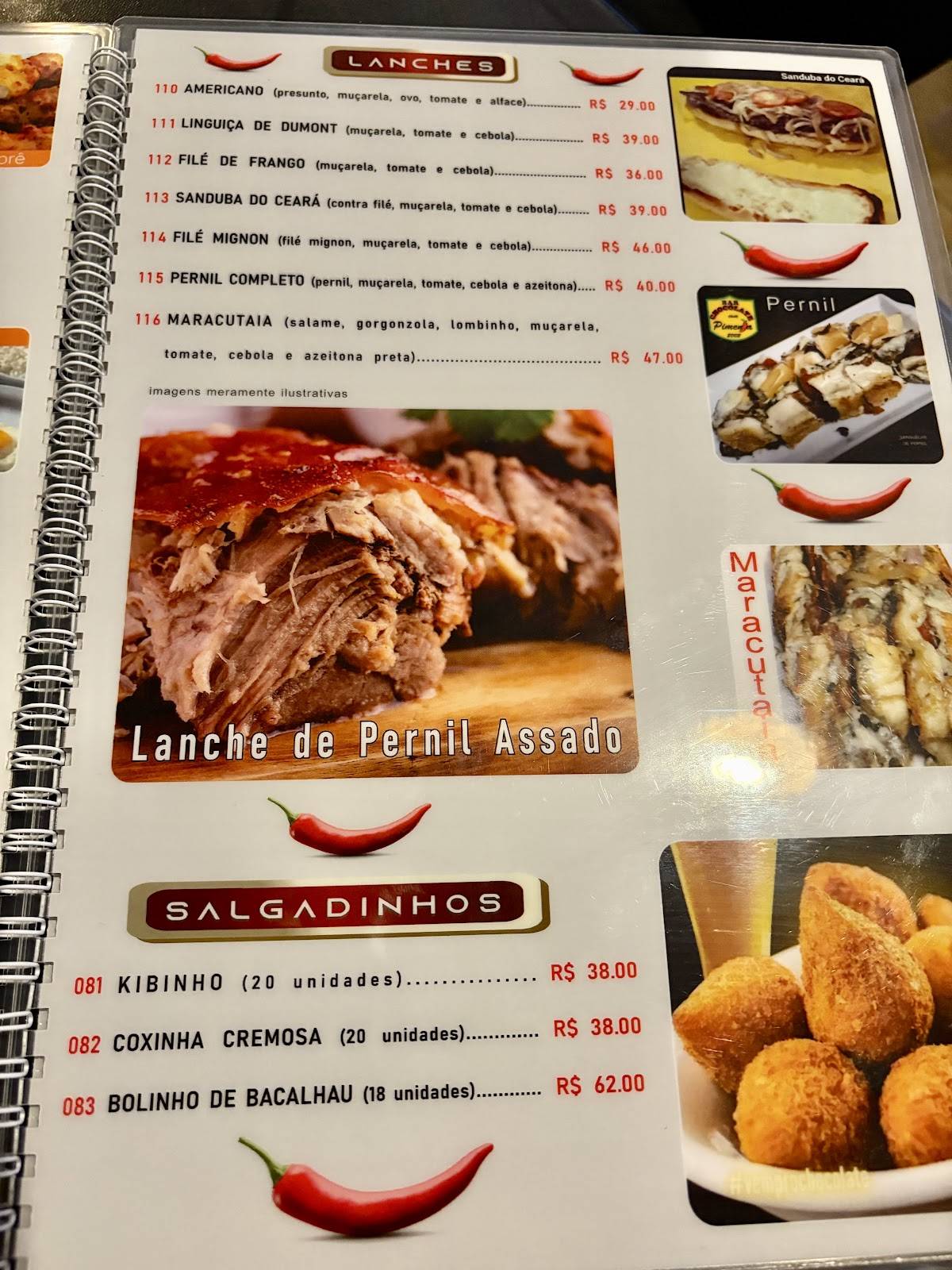 Bar Chocolate com Pimenta cardápio