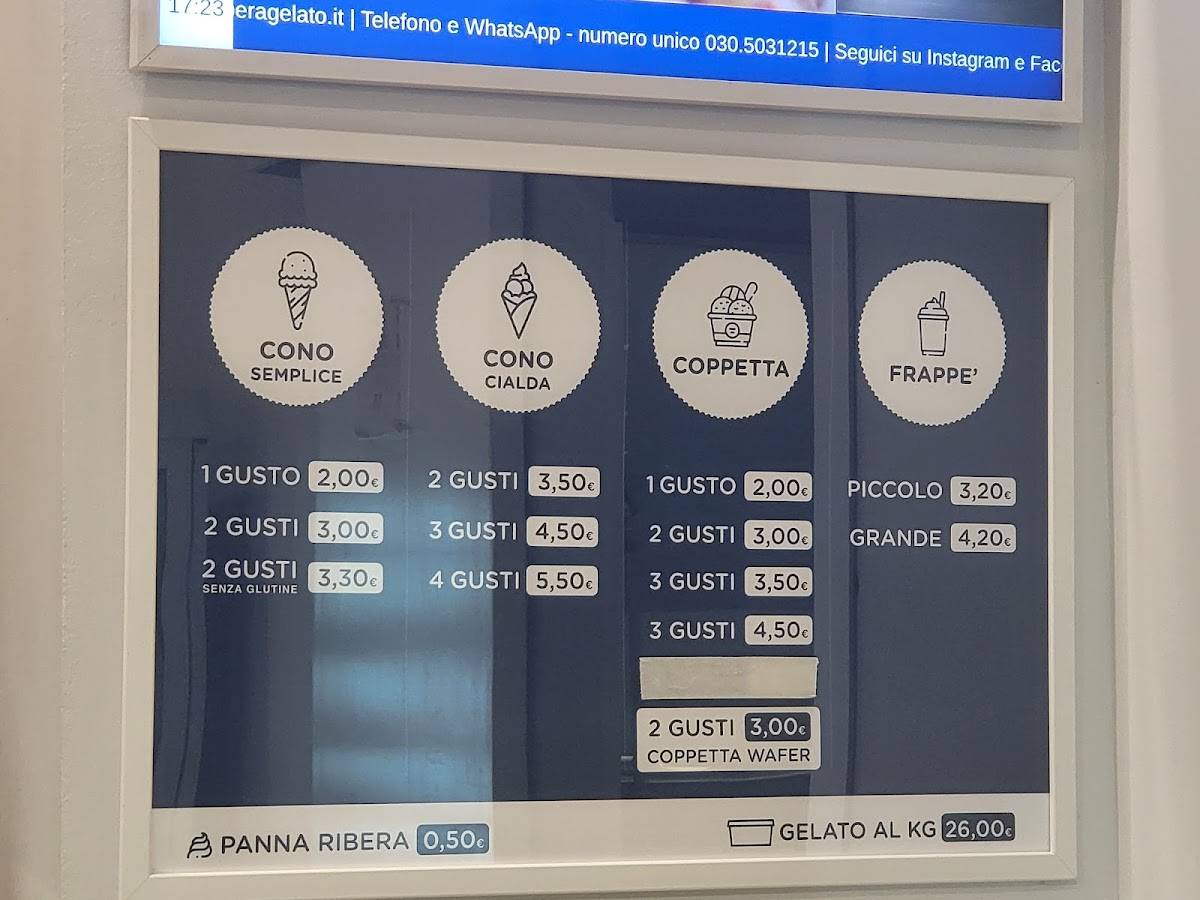 Menu di Ribera - Gelato secondo natura 