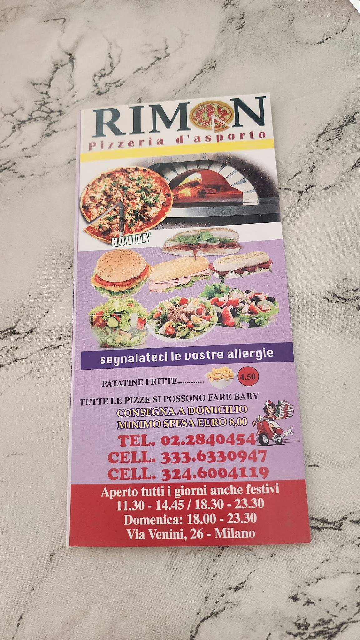 Menu di Rimon 