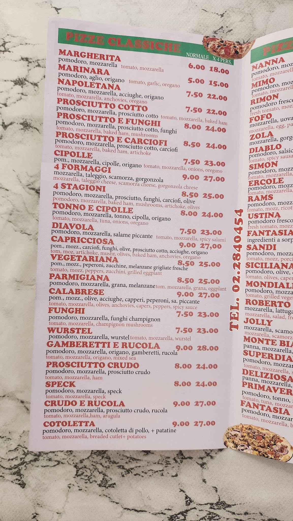 Menu di Rimon 