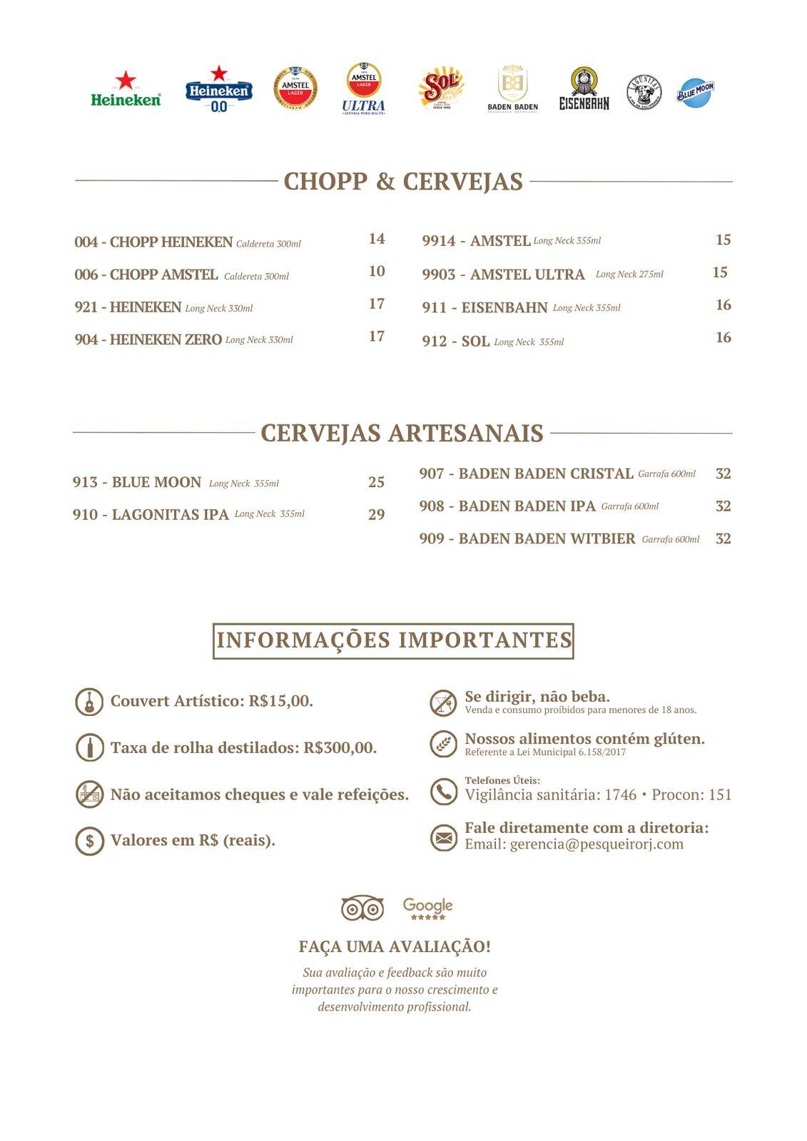 Pesqueiro ∙ RJ cardápio