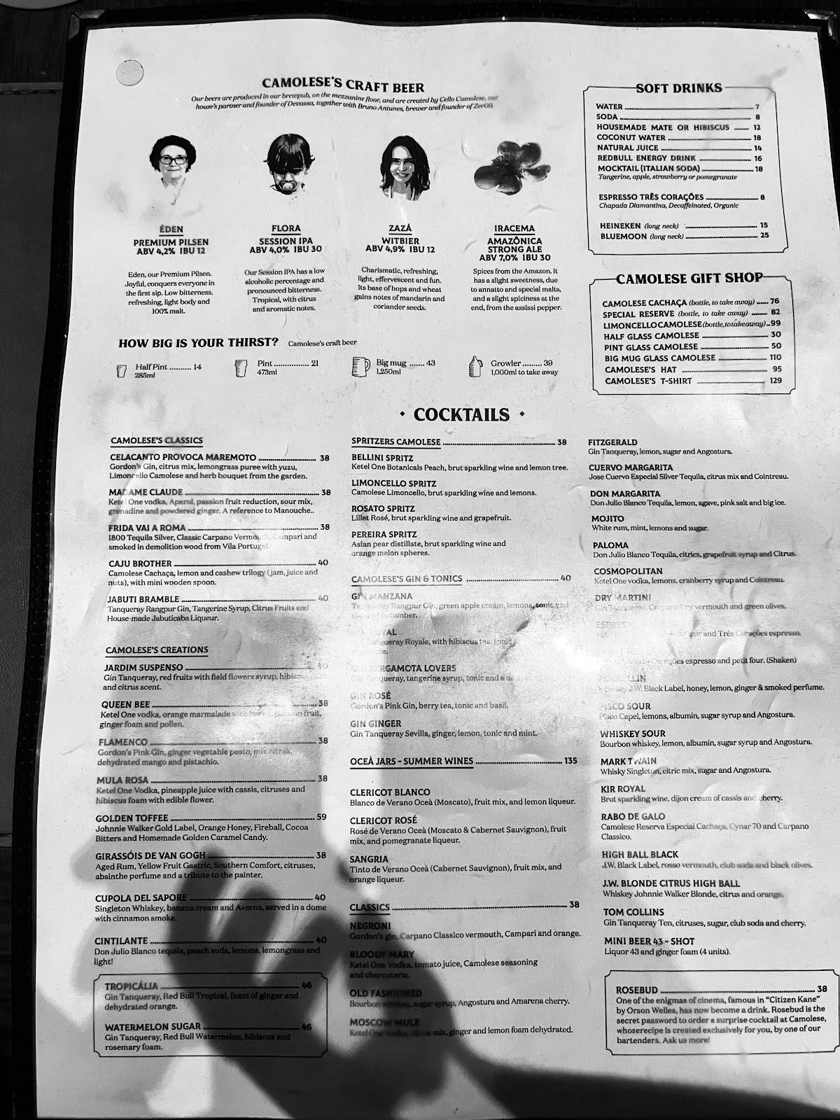 Casa Camolese cardápio