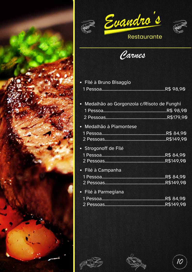 Evandro's Restaurante cardápio