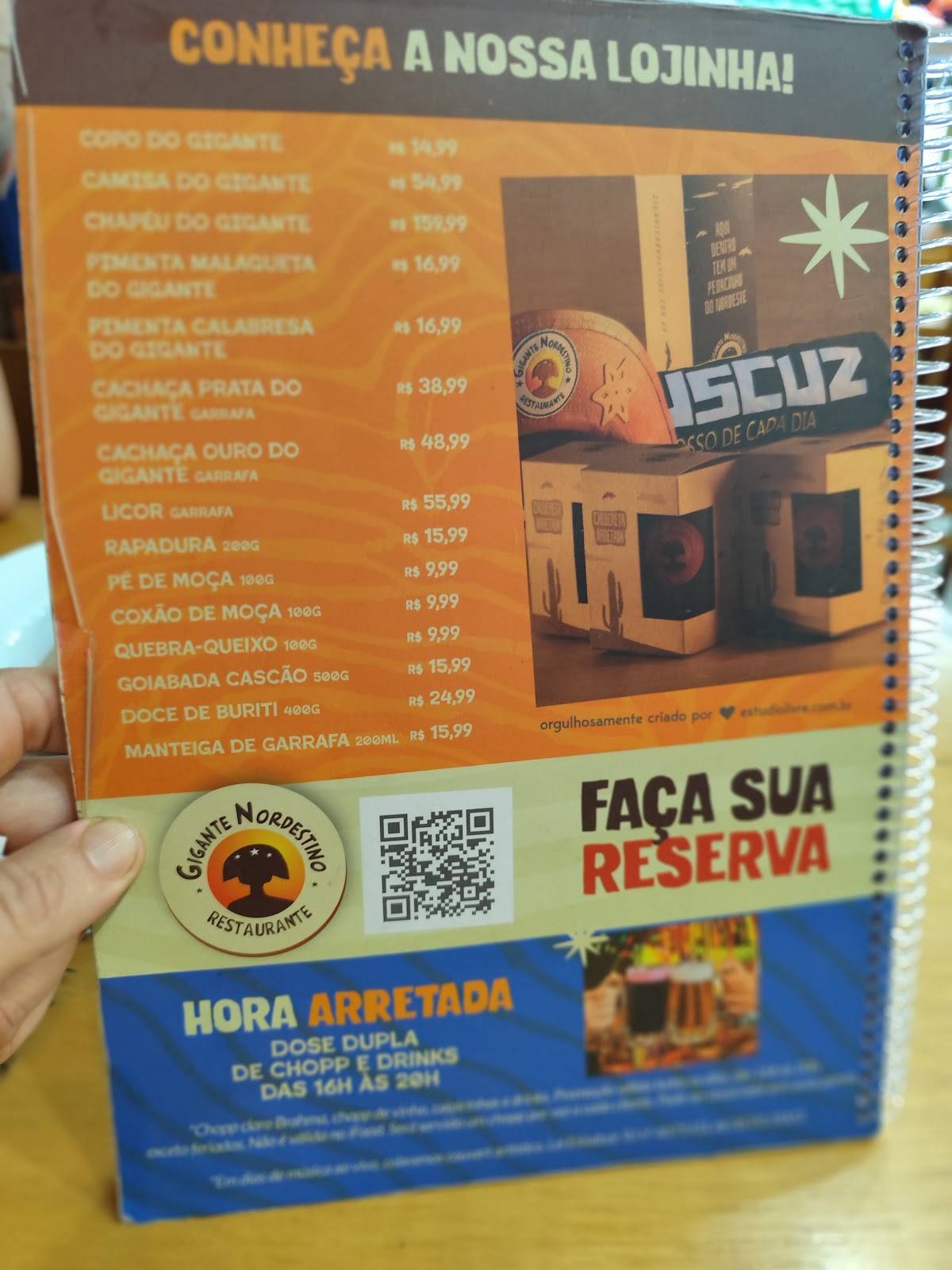 GIGANTE NORDESTINO BANGU cardápio