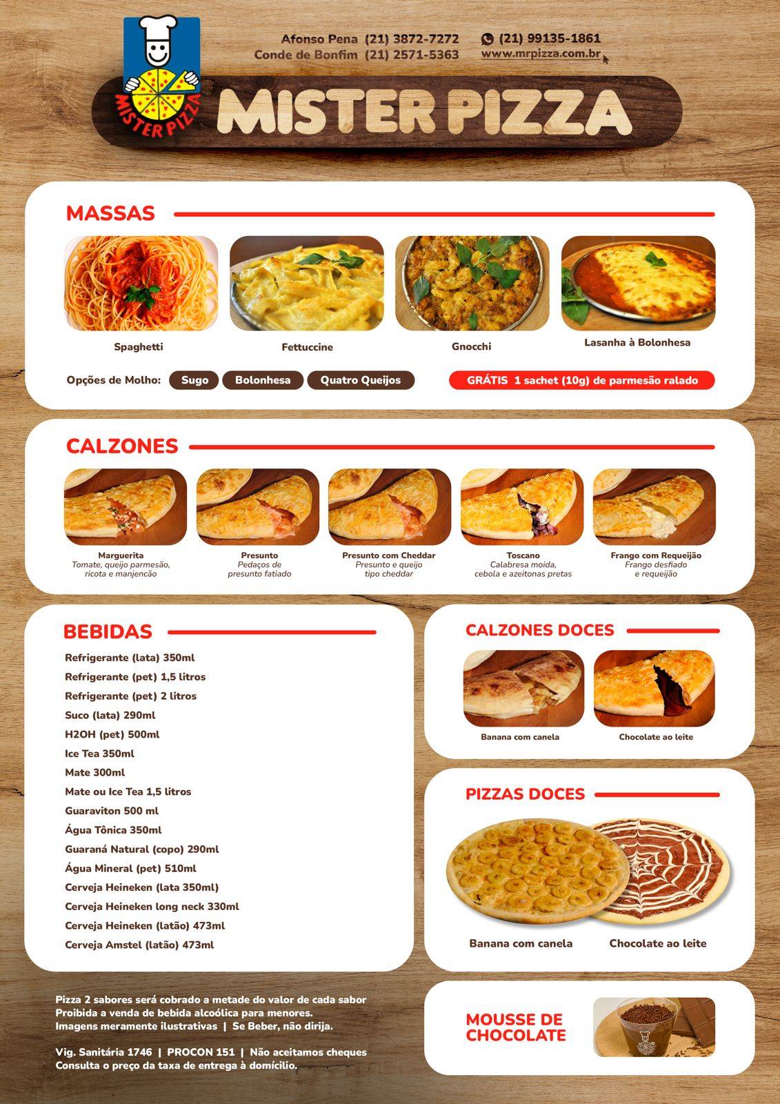 Mister Pizza cardápio