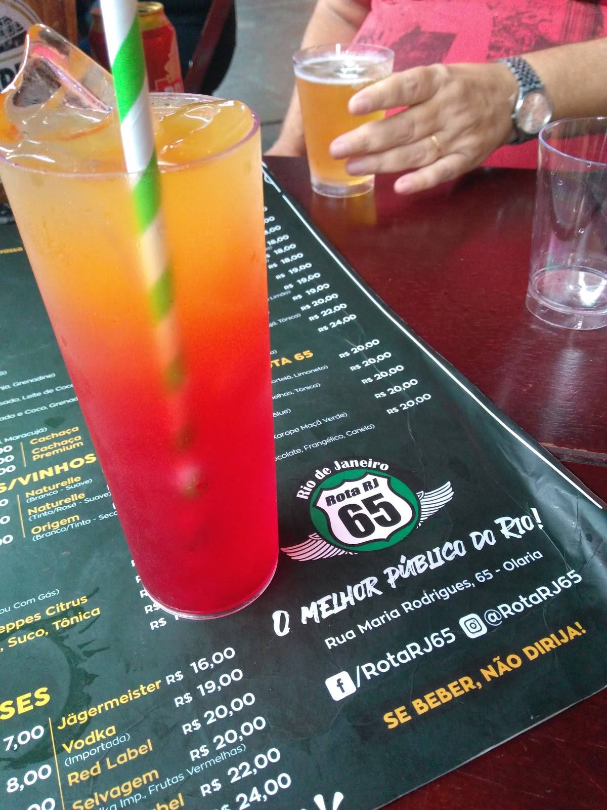 Rota RJ 65 cardápio