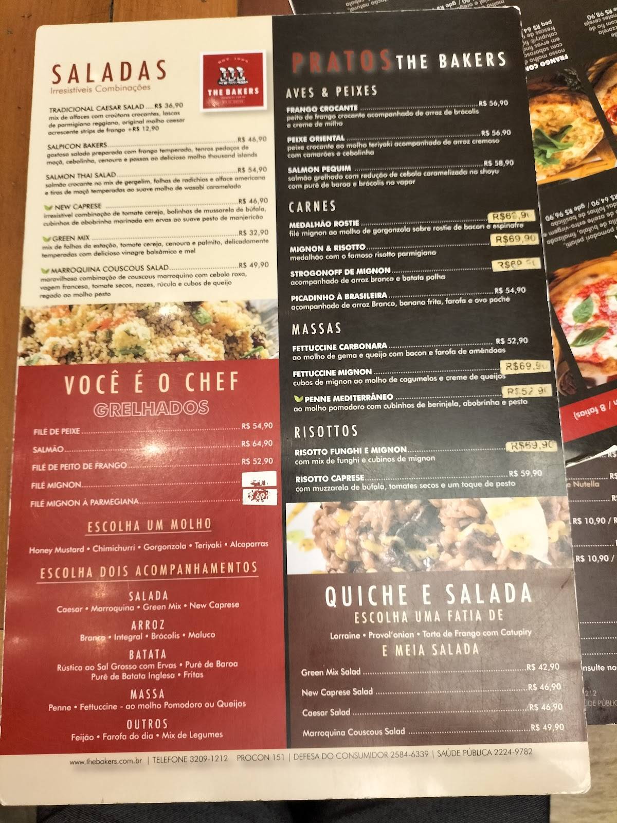 The Bakers cardápio