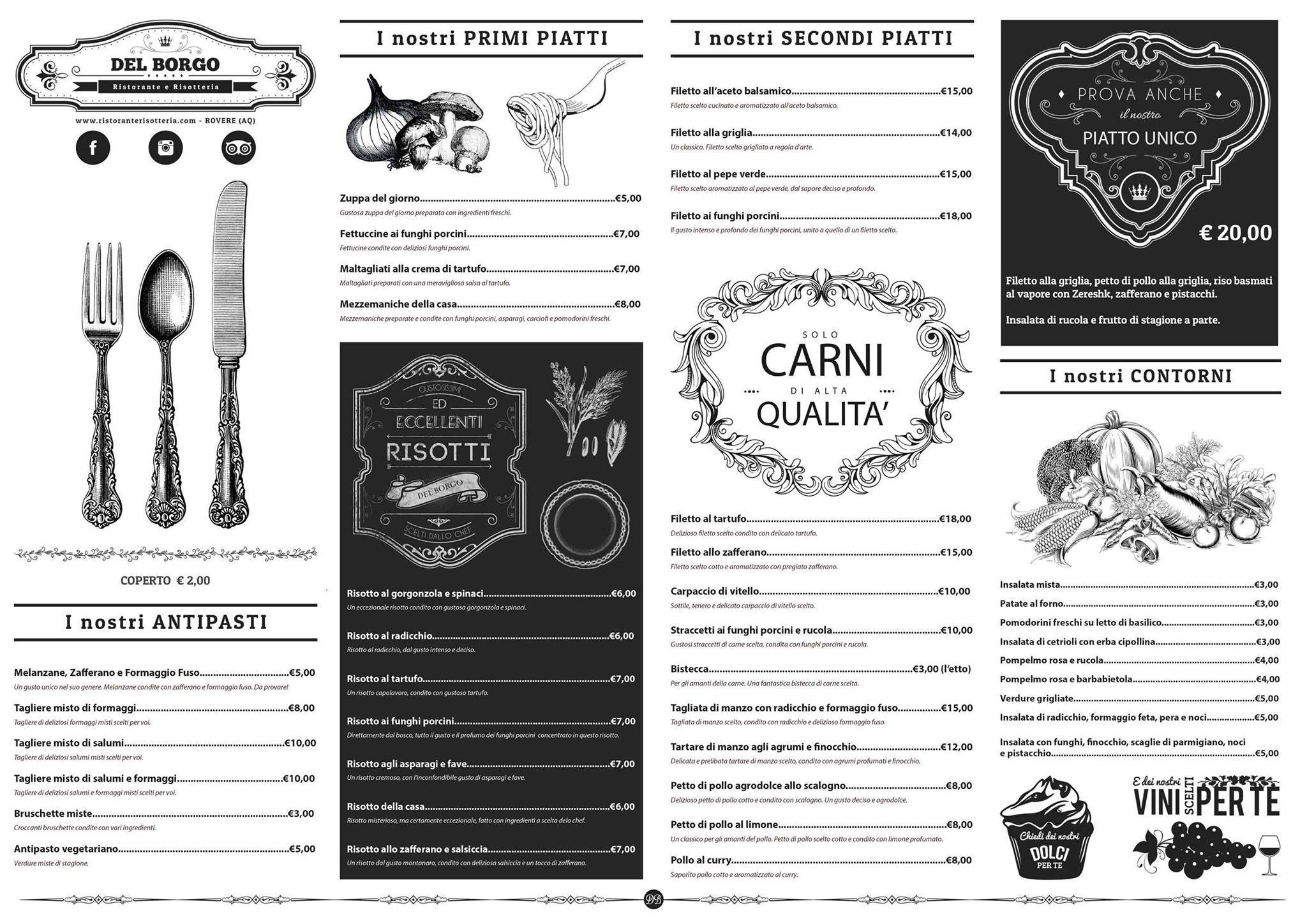 Menu di Risotteria Del Borgo 