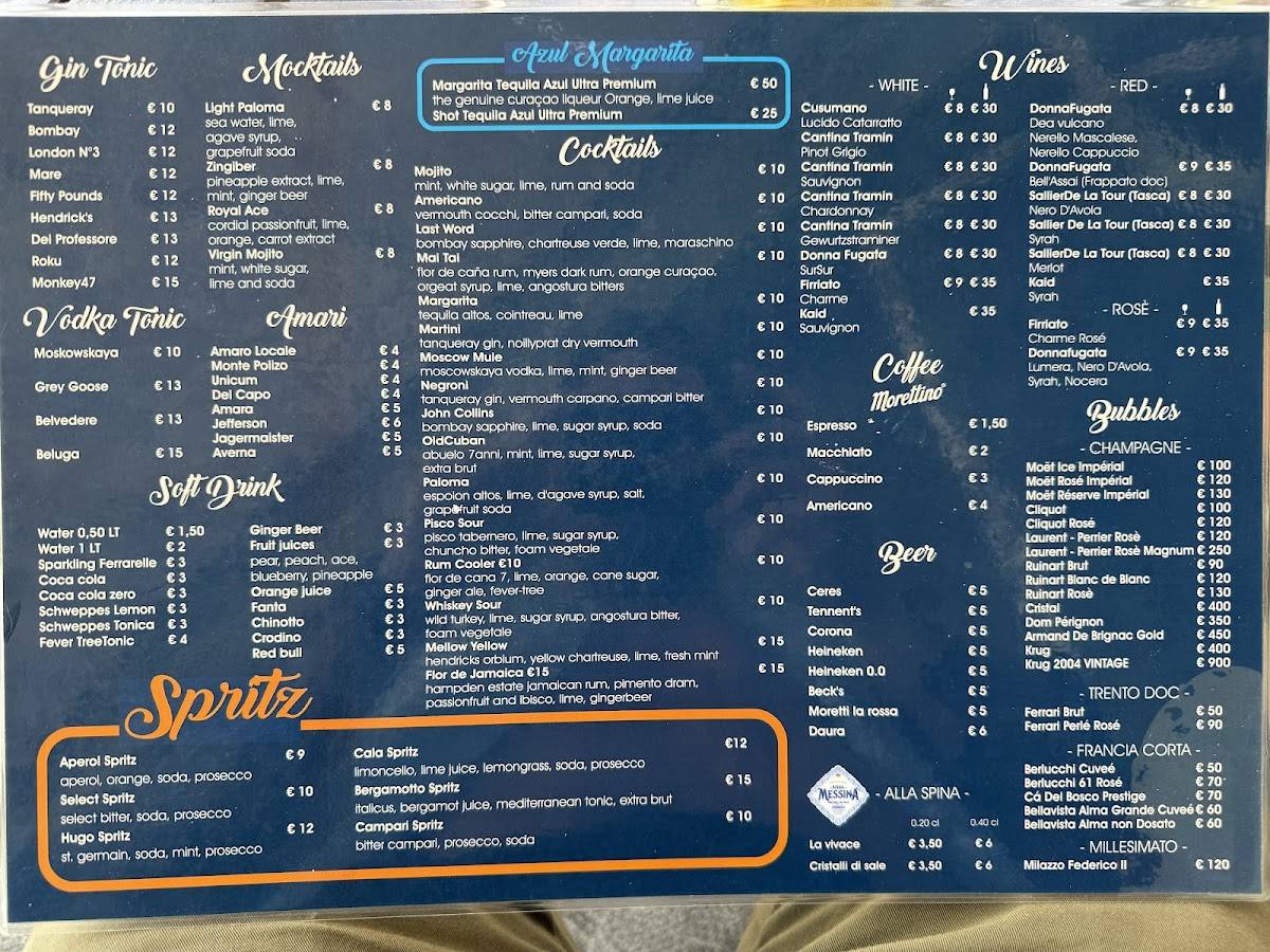 Menu di Ristorante A’Cala 