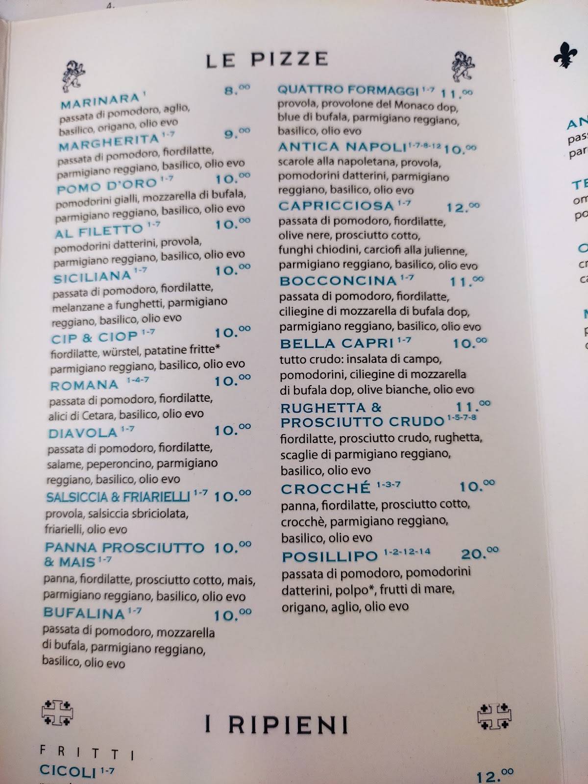 Menu di acquolina 