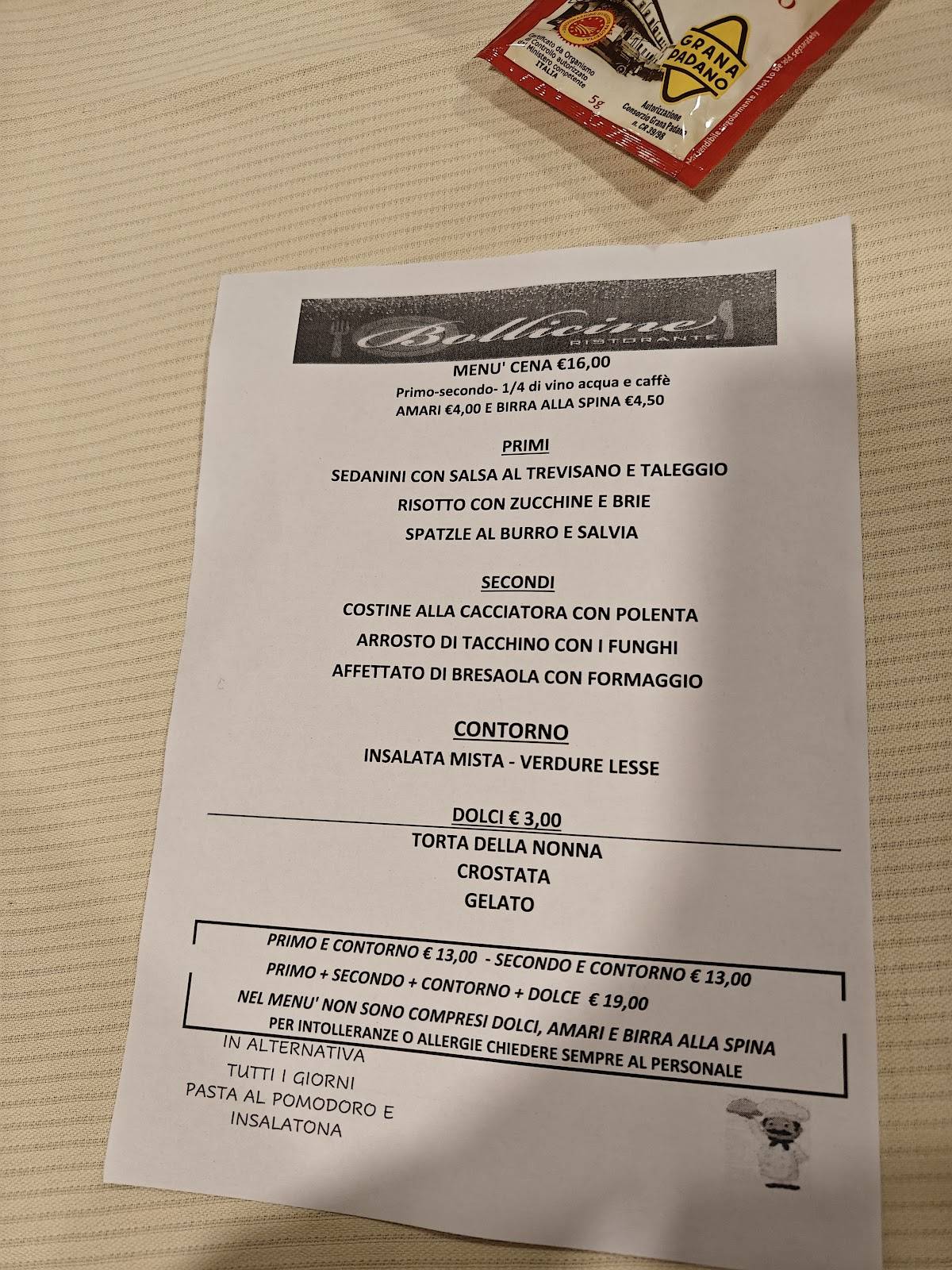Menu di Ristorante Bollicine 