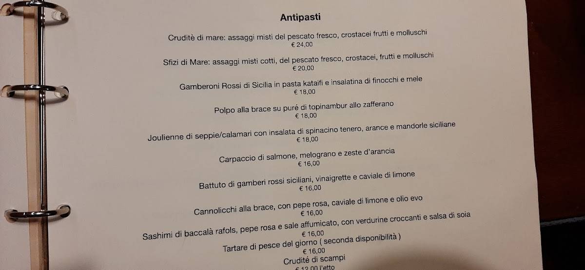 Menu di Carbonella 