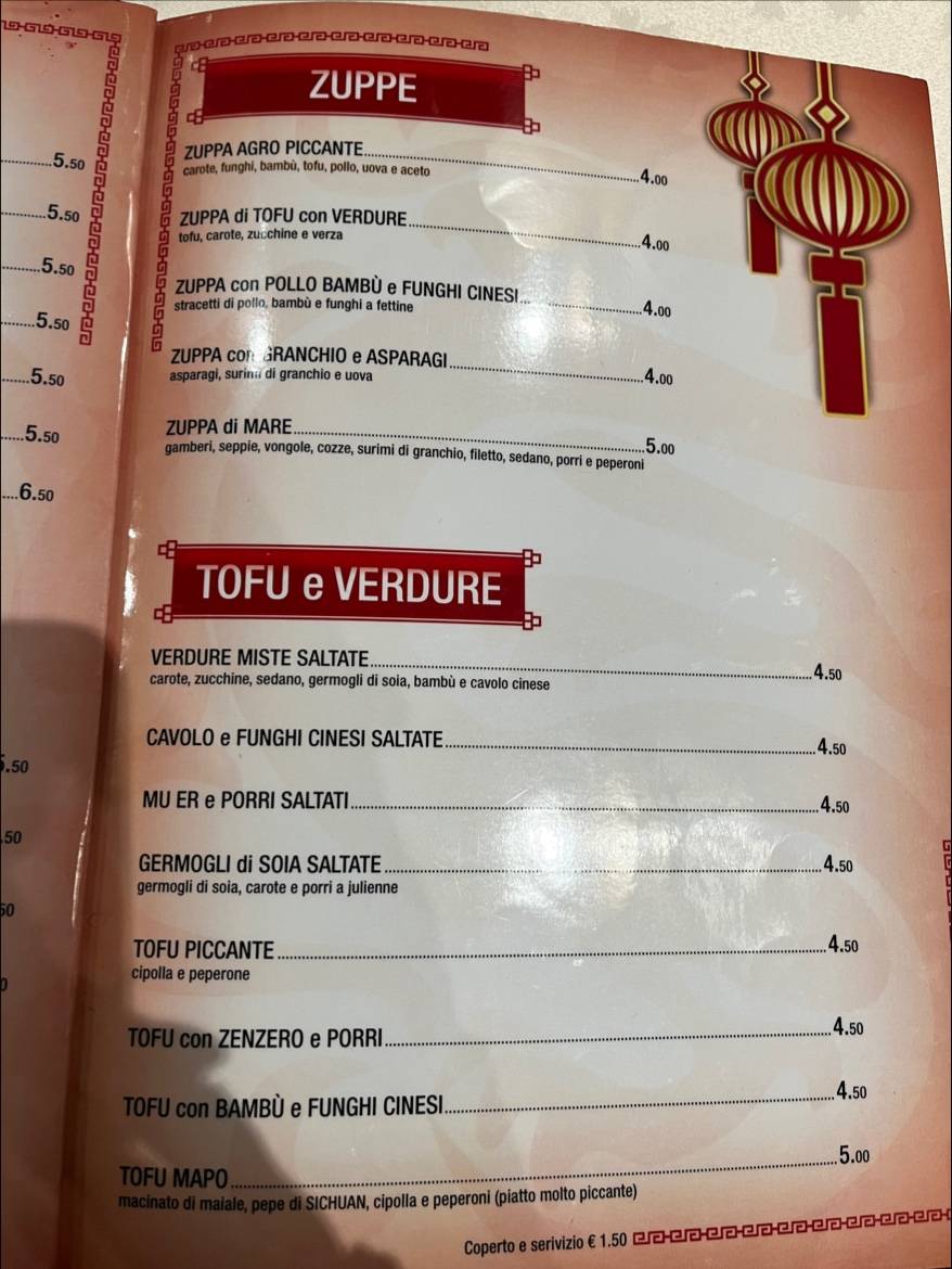 Menu di China Town 