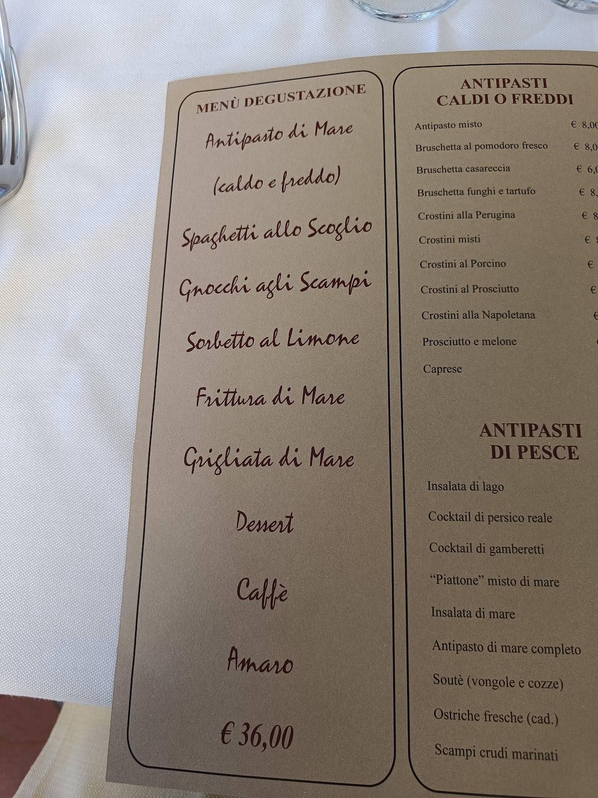 Menu di Ristorante Da Massimo - Specialità Pesce di Mare 