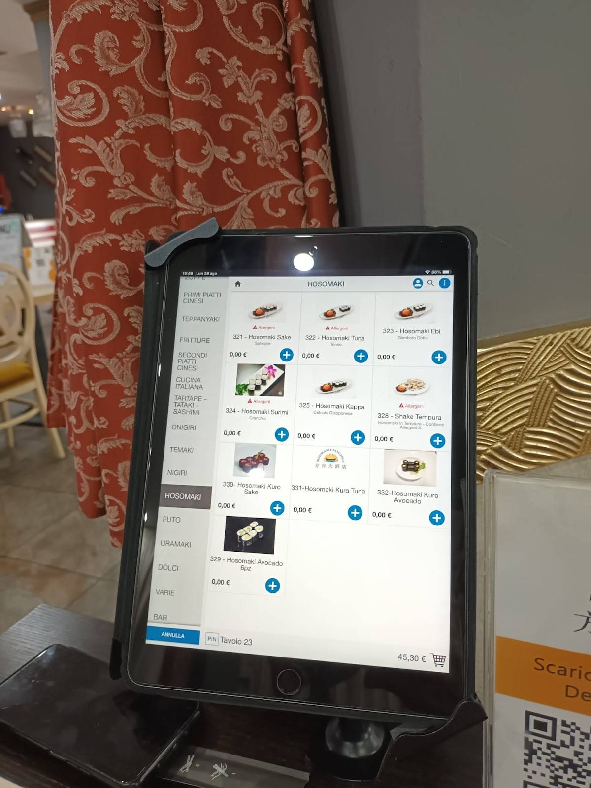 Menu di Ristorante Fangzhou 