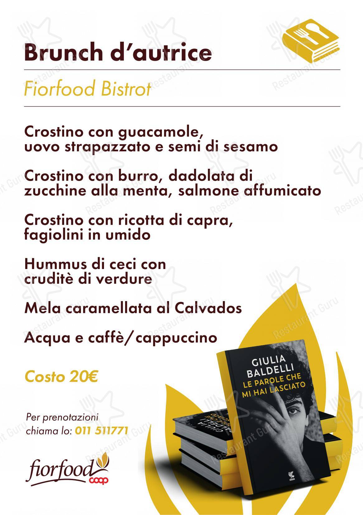 Ristorante Fiorfood by La Credenza in Torino - Основное меню