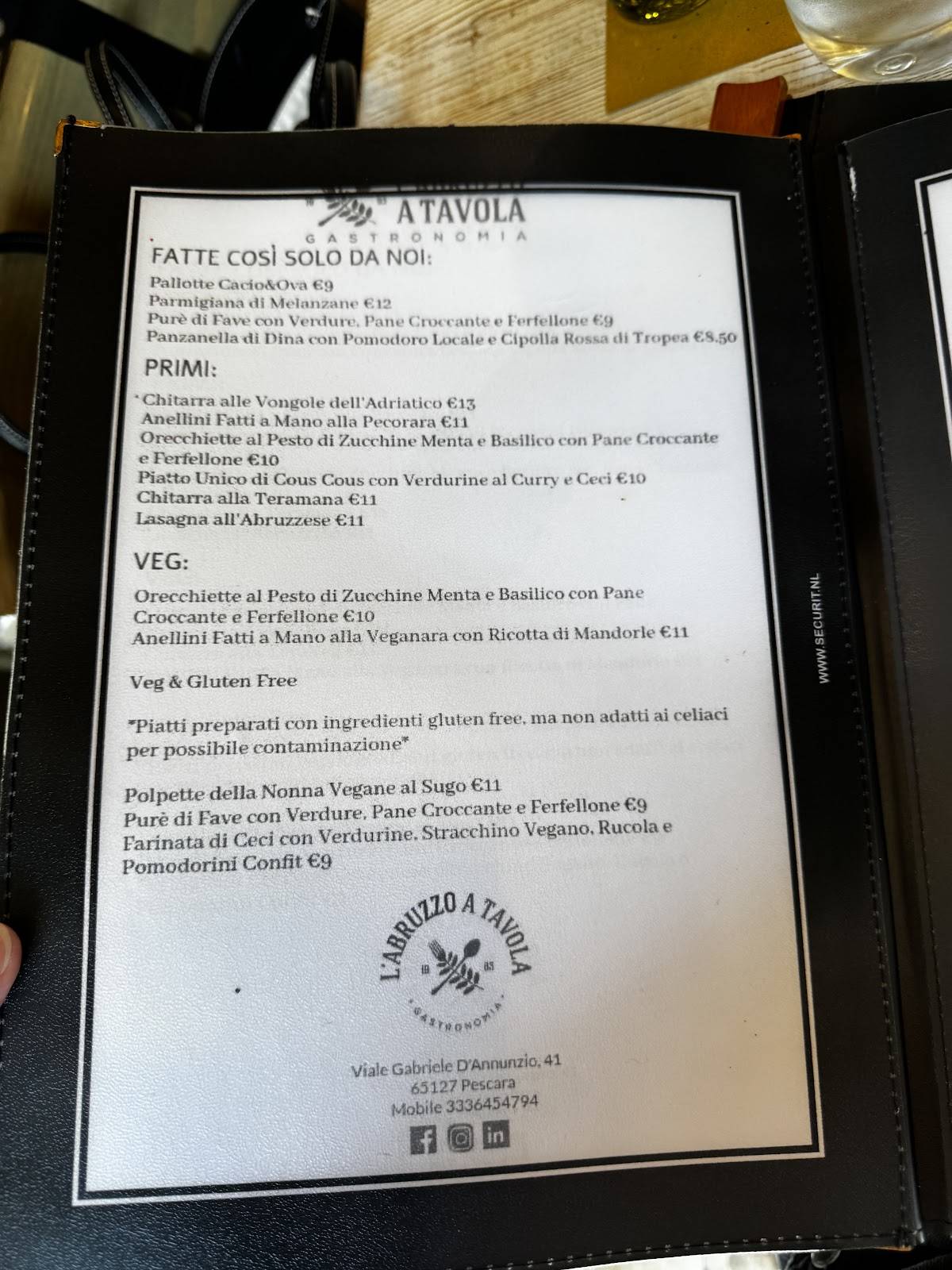 Menu di L'Abruzzo A Tavola 