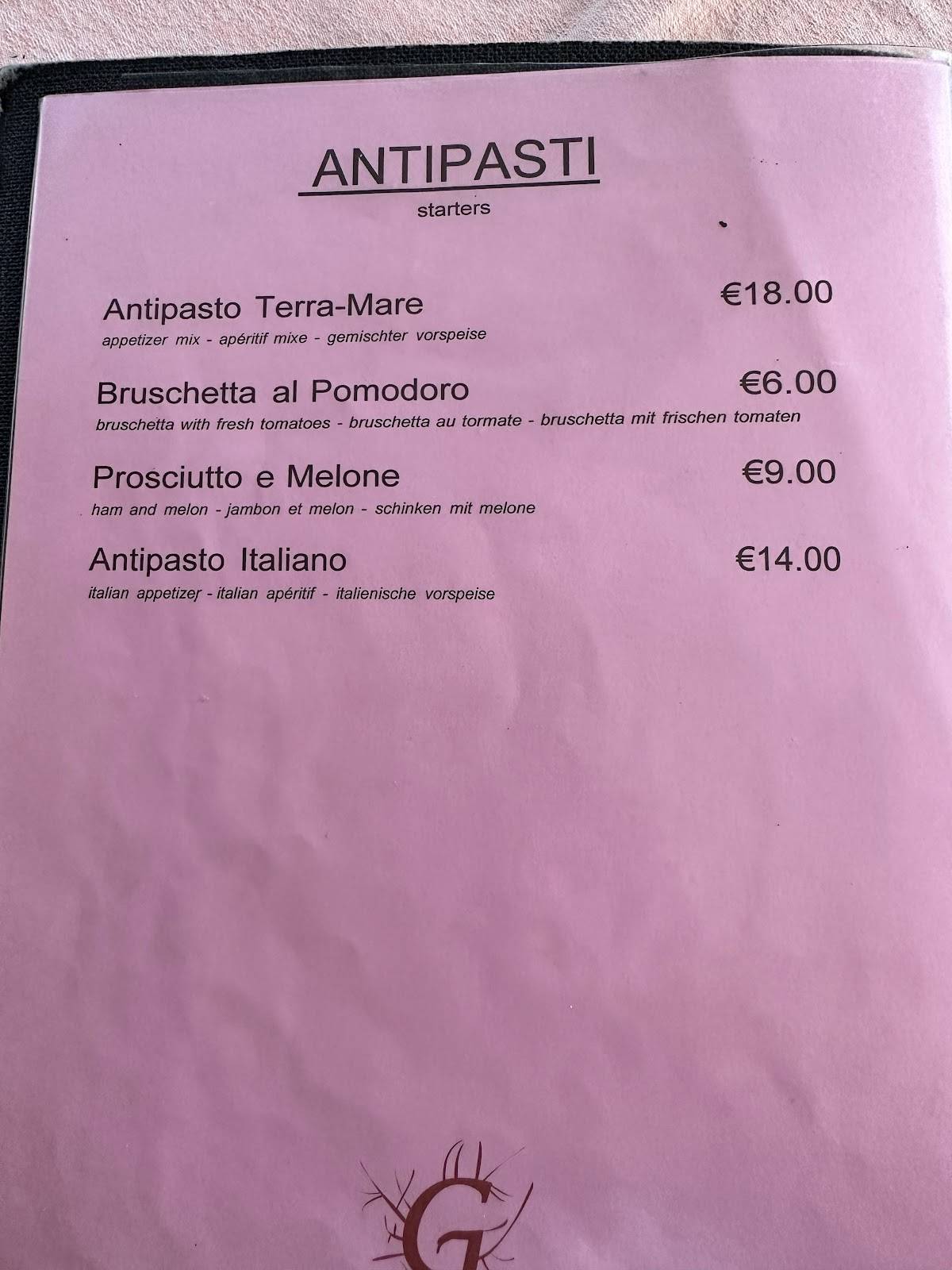 Menu di Ristorante Gorgonia 