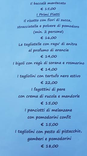 Menu di Albergo Villa del Poeta - Ristorante Il Canzoniere 