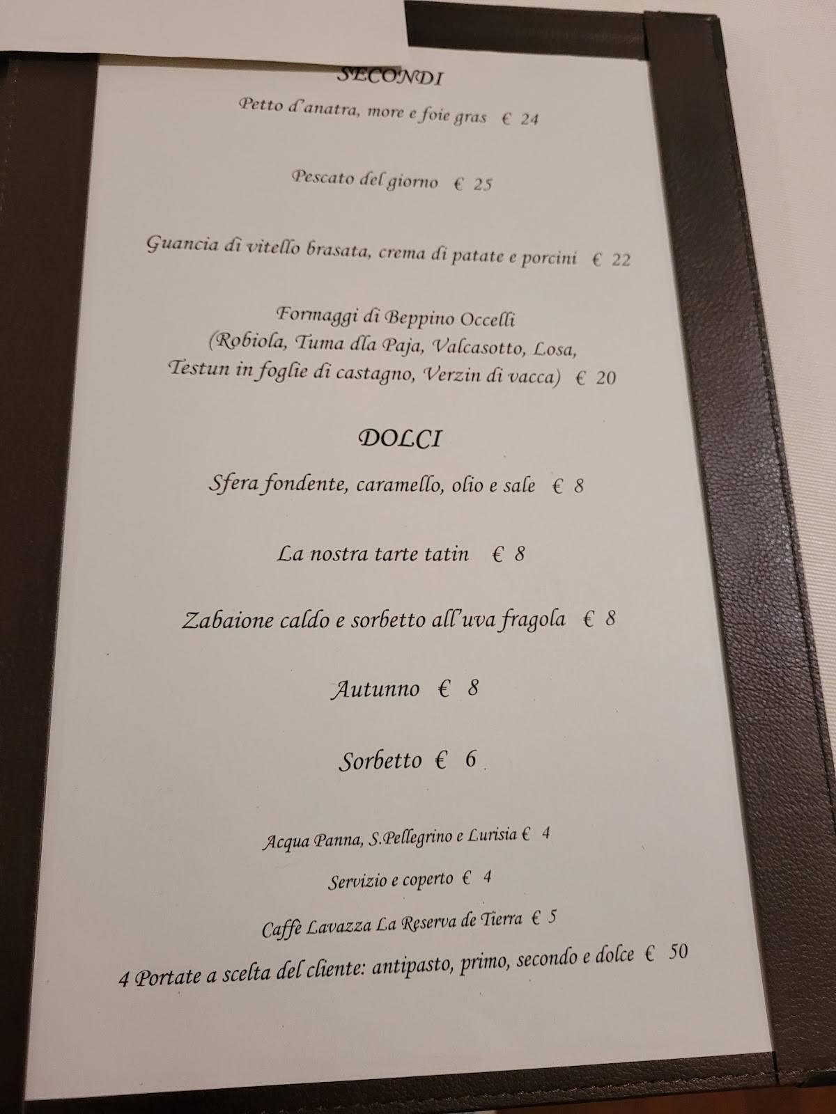 Menu di Ristorante Insieme - Dal Clandestino 