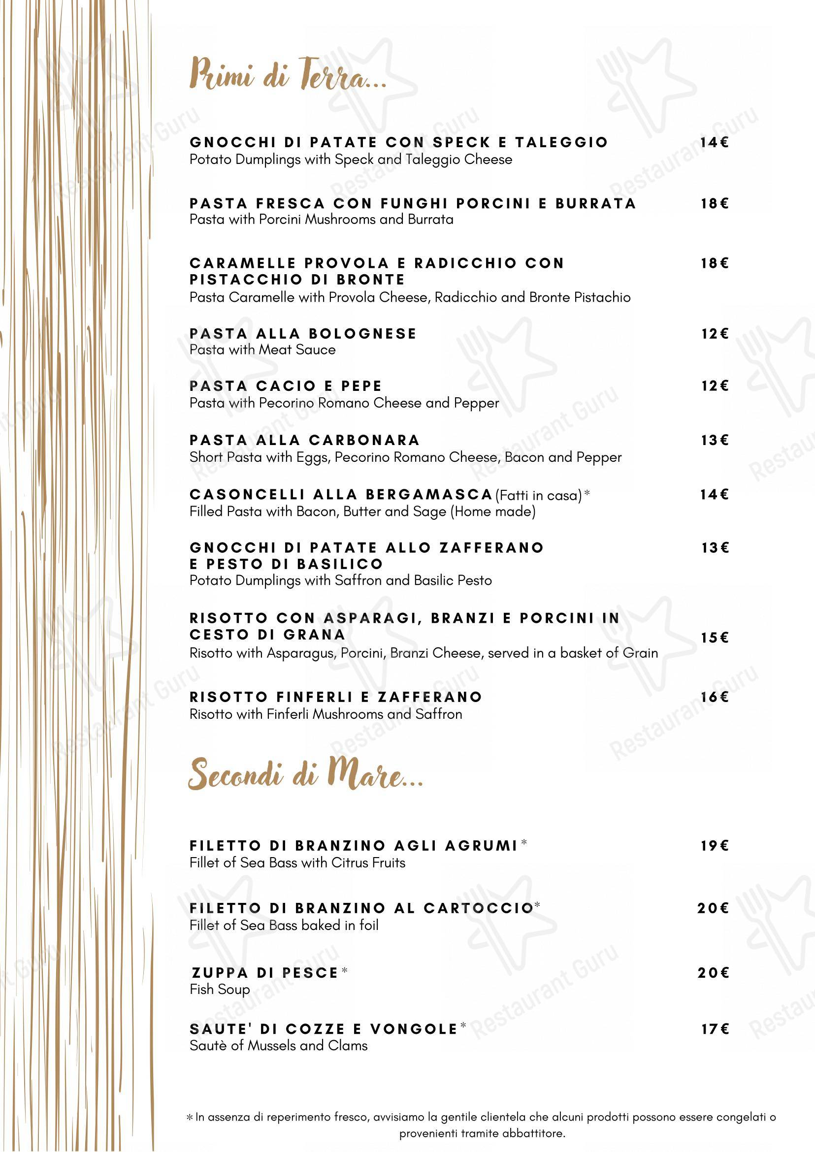 Menu per Ristorante Jolly'S Pizzeria - Asporto e a Domicilio in Grassobbio