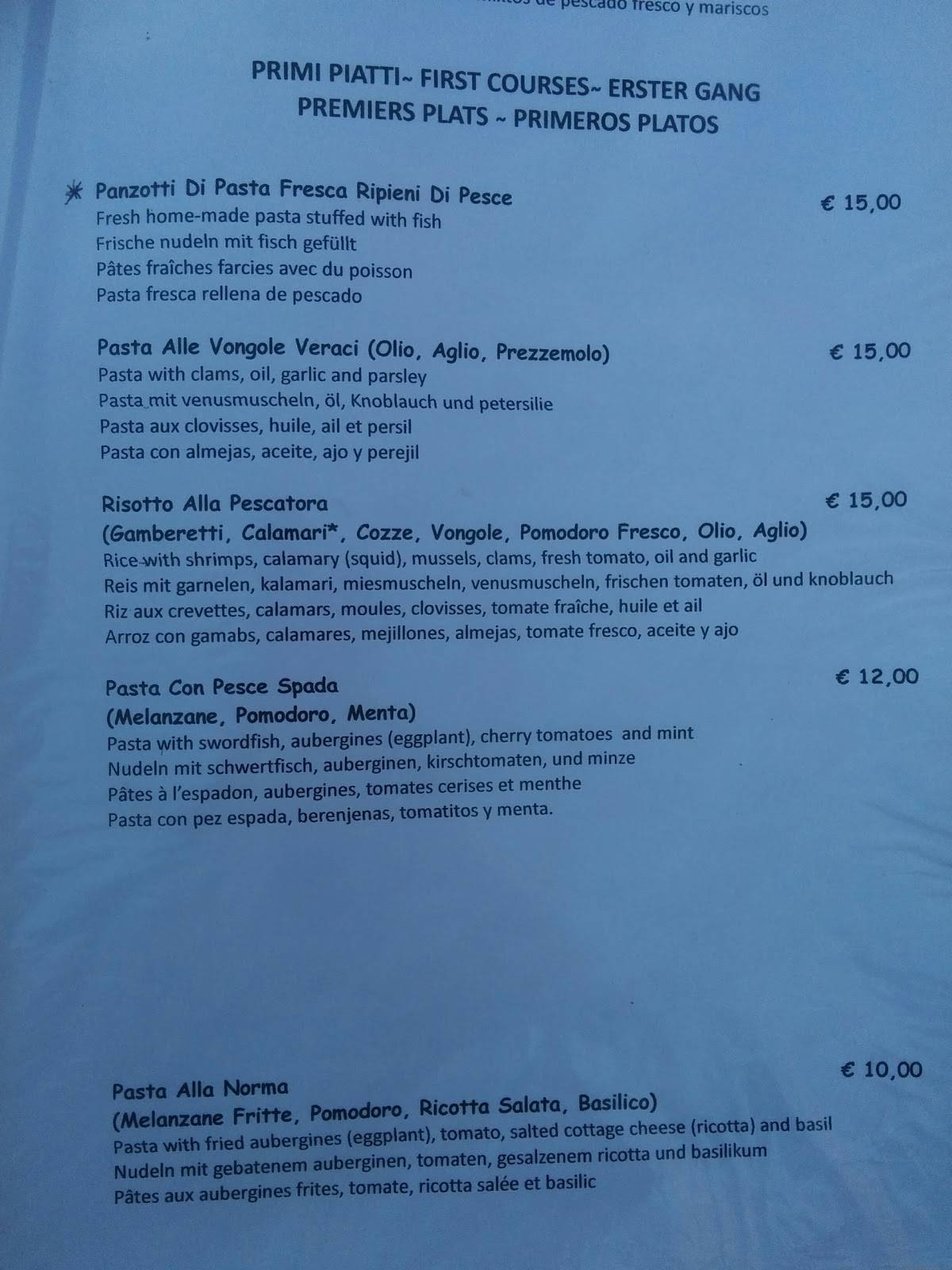 Menu di Ristorante L'Oste Scuro Di Fazio Vincenzo 