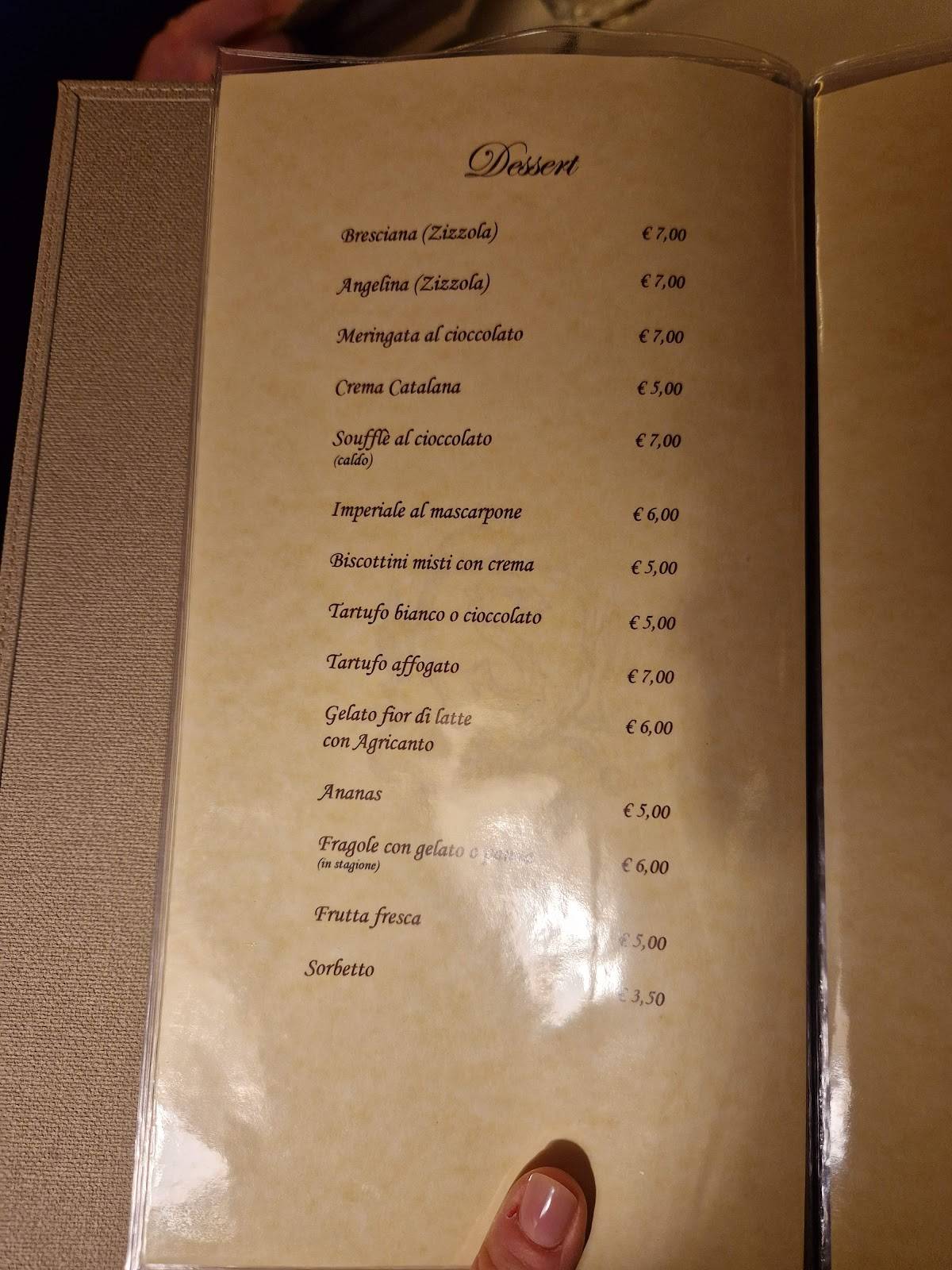 Menu di Ristorante La Cicala Villa Ferro 