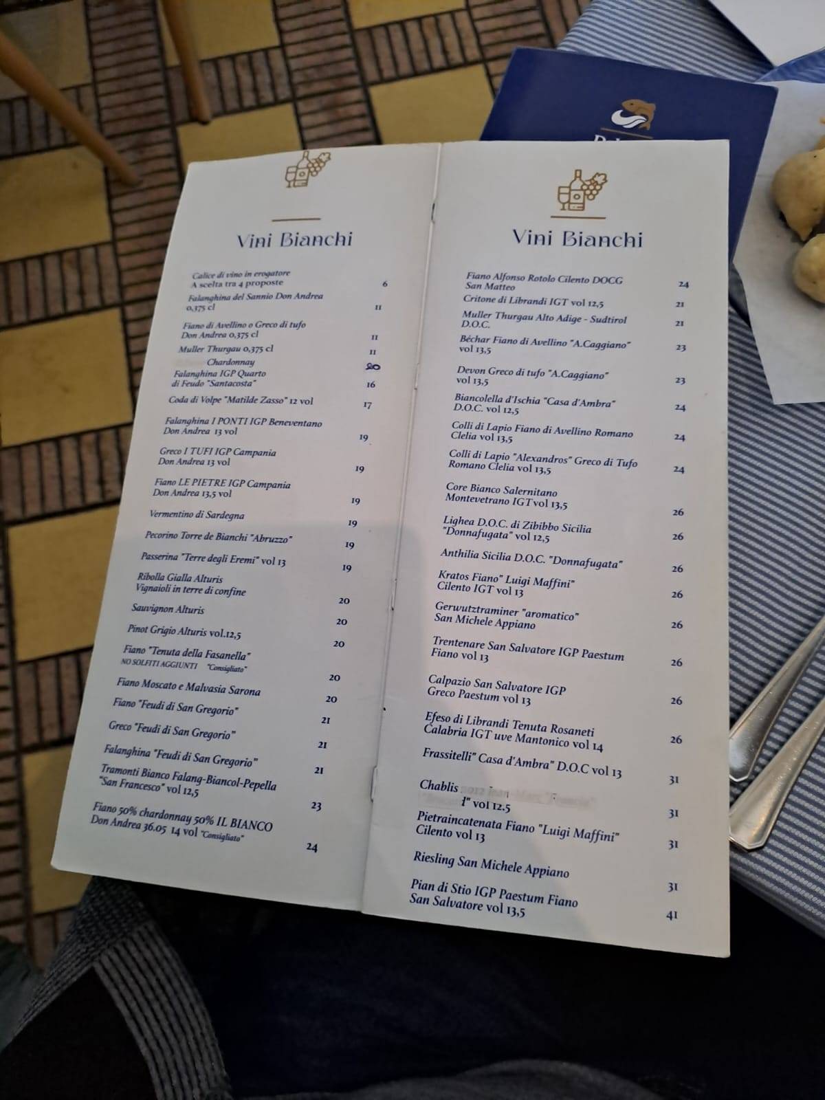 Menu di Ristorante La Spagnola 1970 