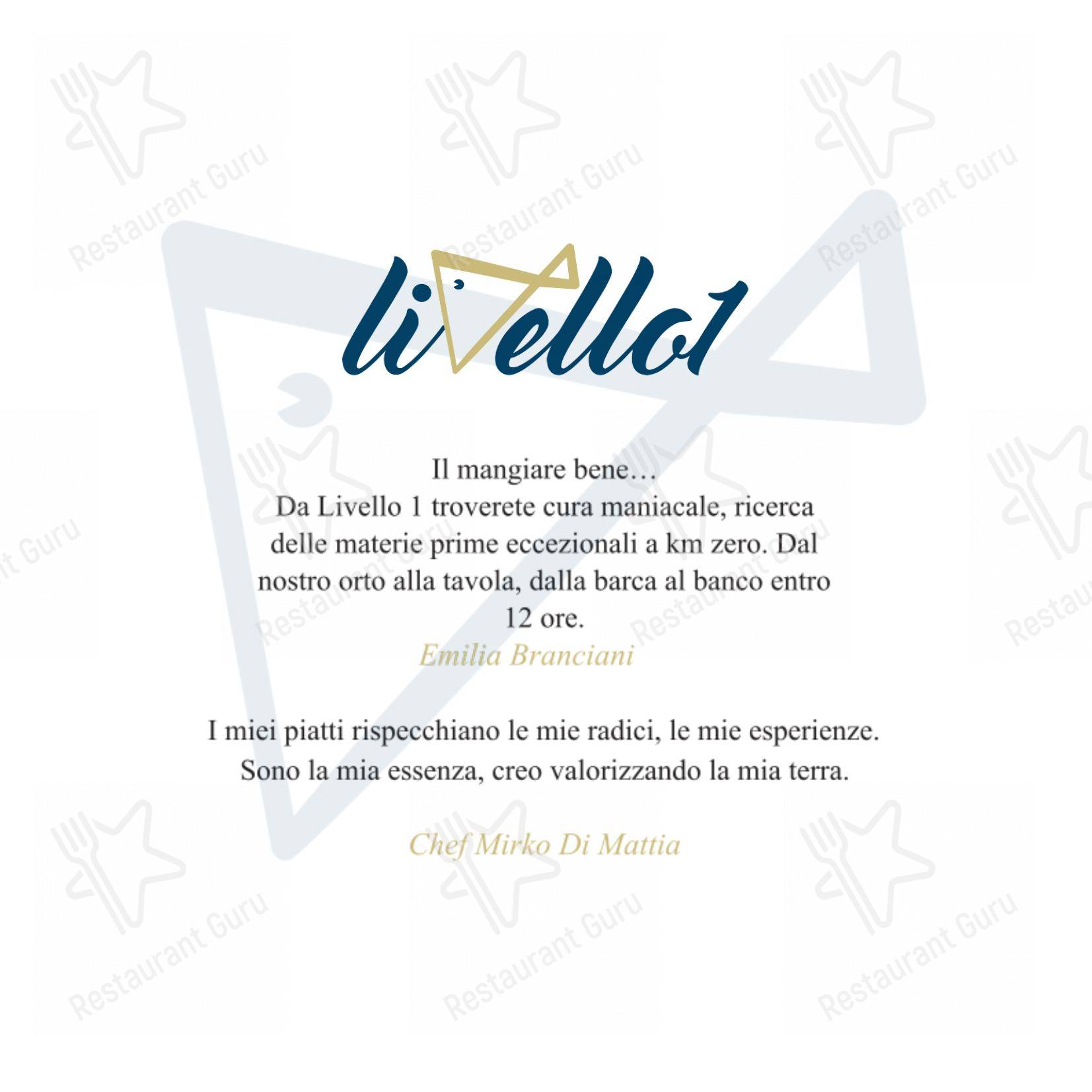 Menu di Ristorante Livello1 - Menu