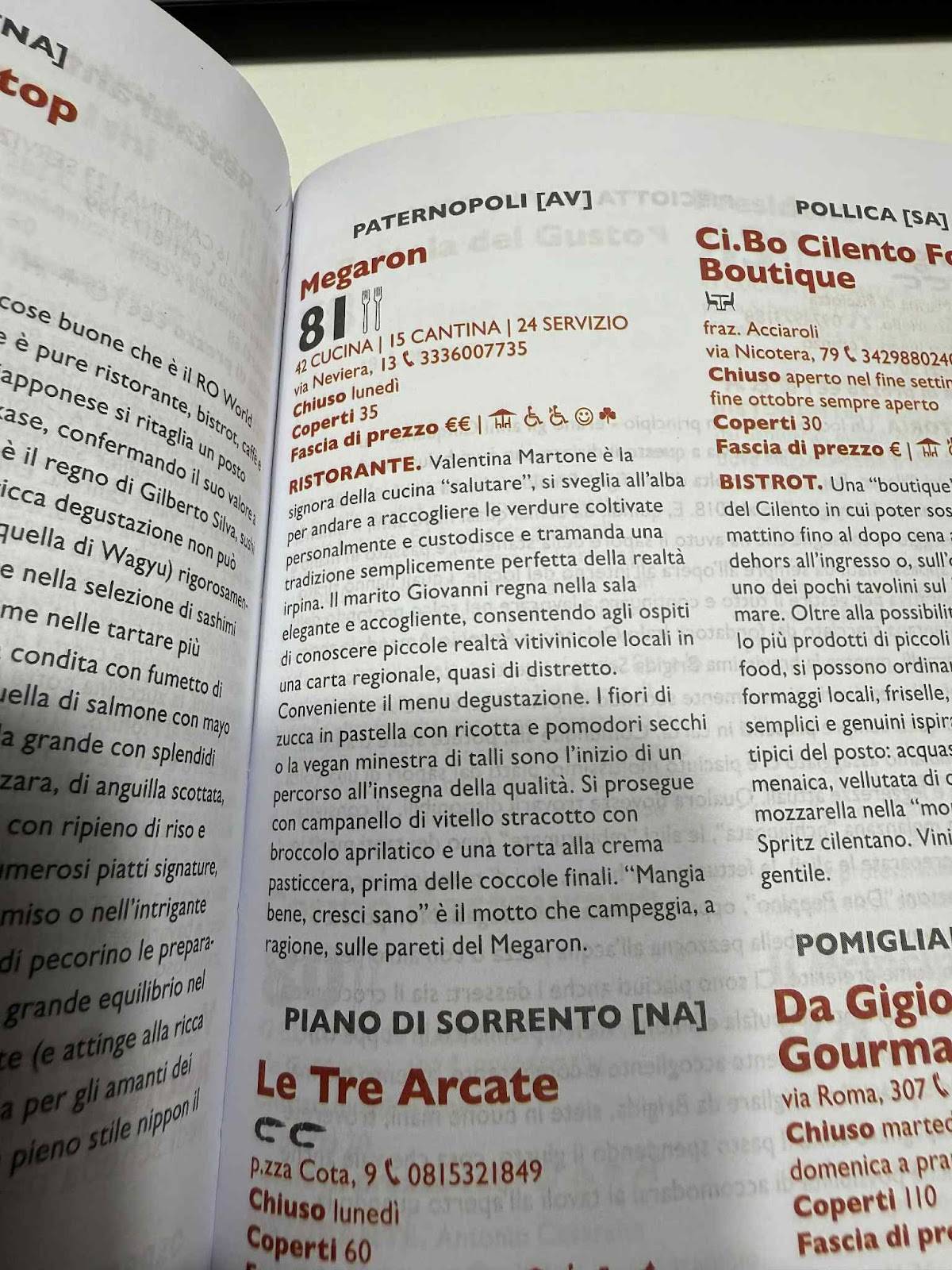 Menu di Ristorante Megaron 