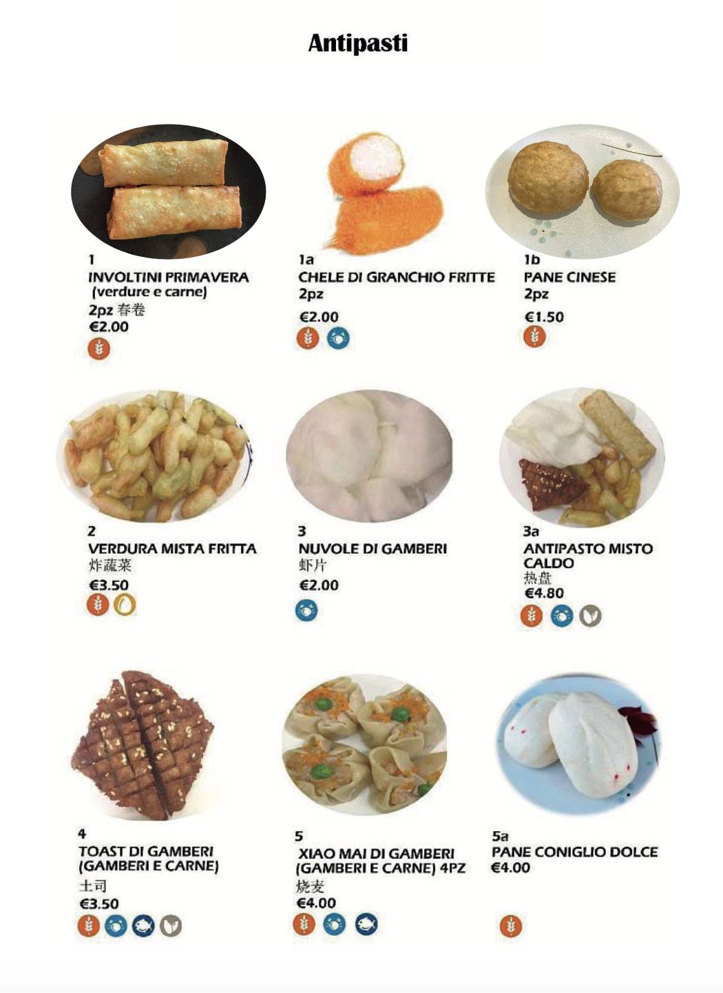 Menu di Ristorante Meiling 