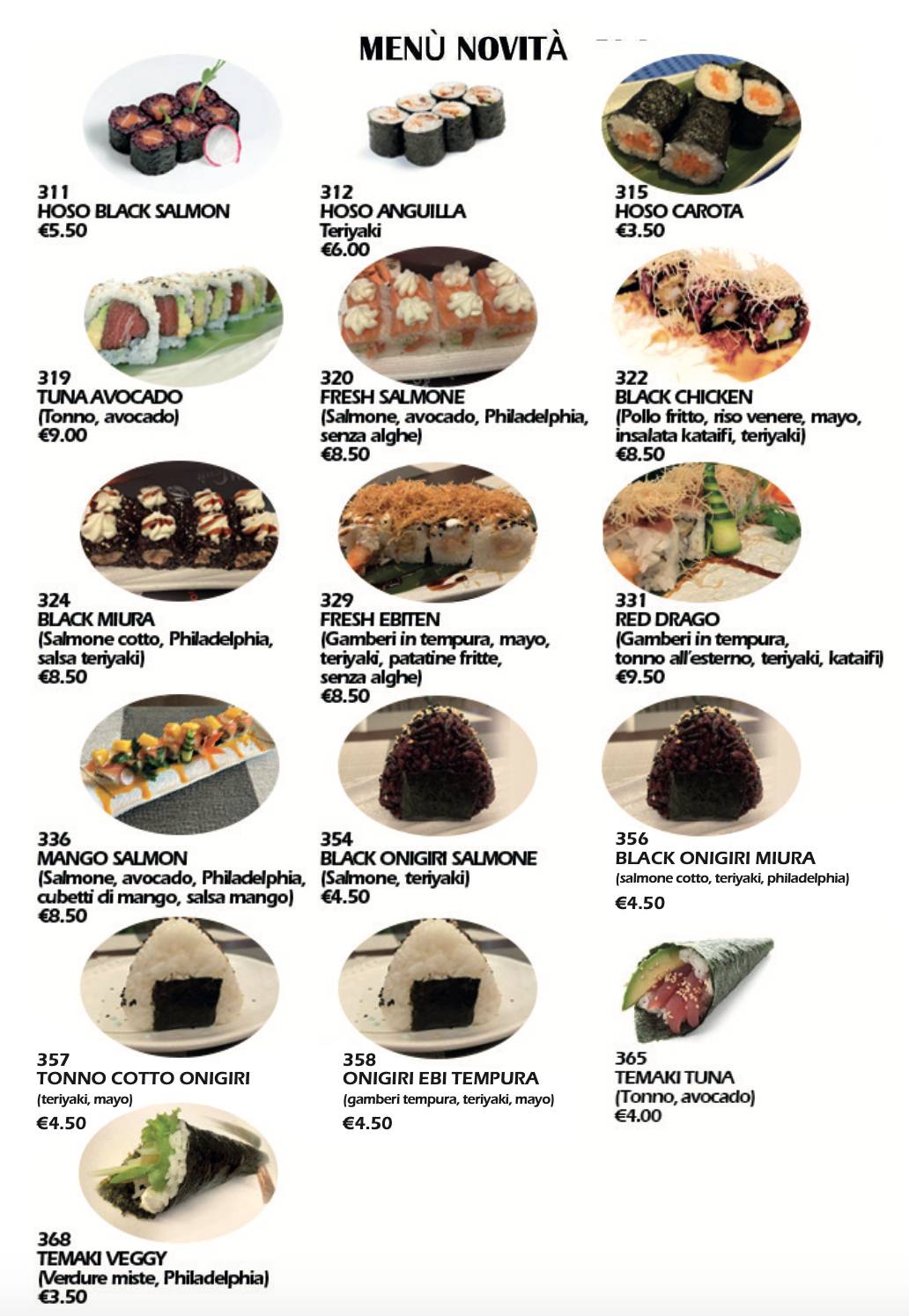 Menu di Ristorante Meiling 