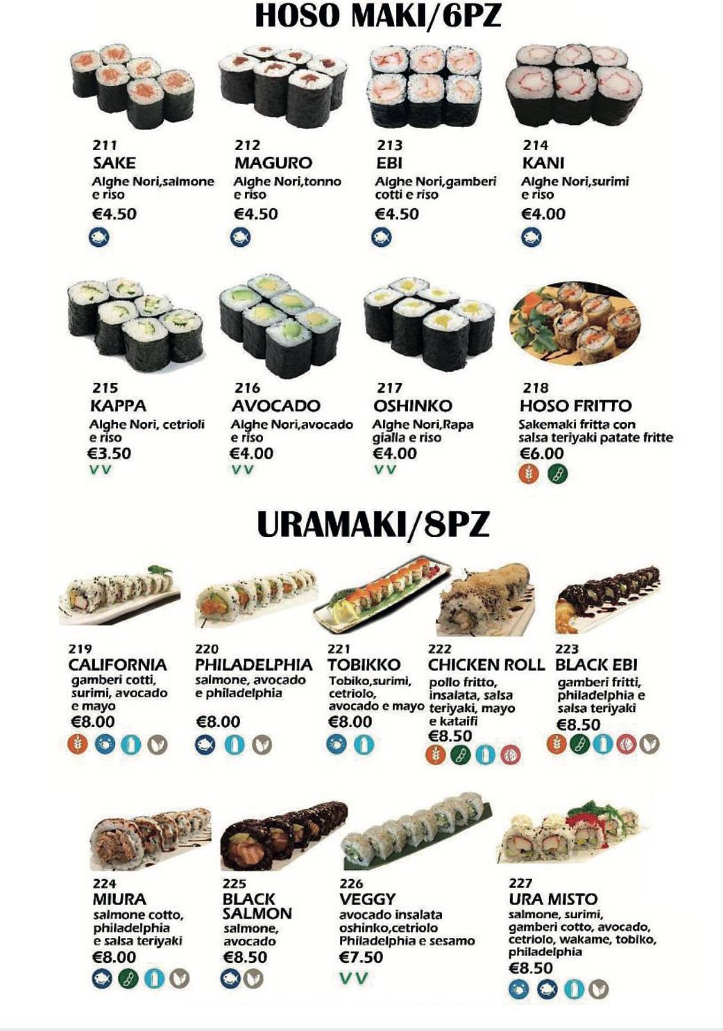 Menu di Ristorante Meiling 