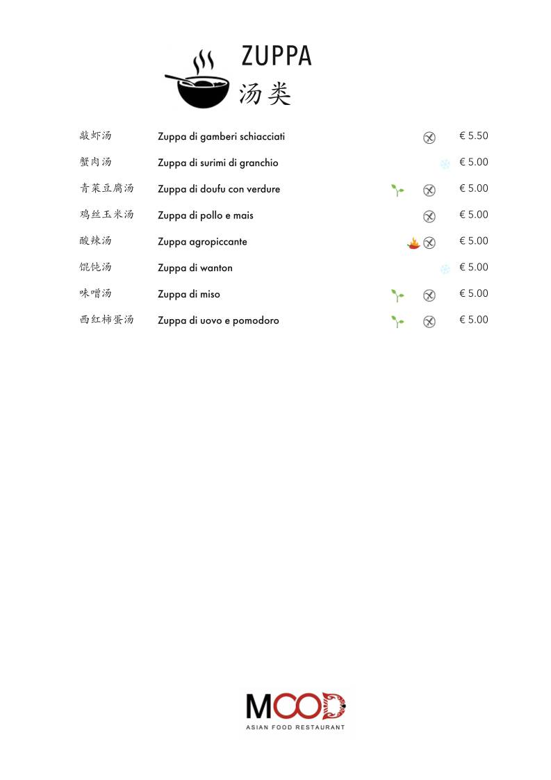 Menu di Ristorante Mood 
