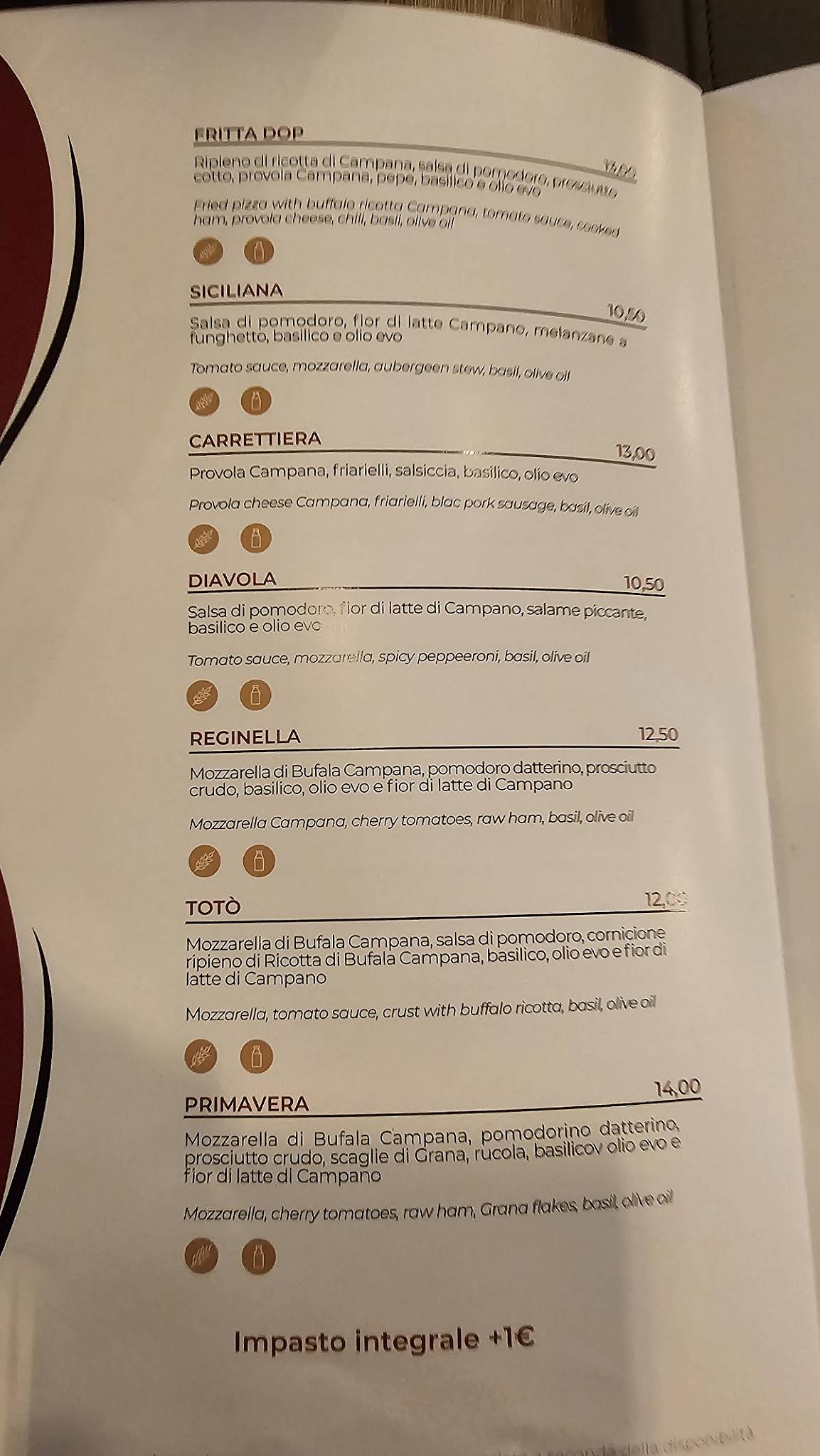 Menu di Ristorante Napoli Centrale 