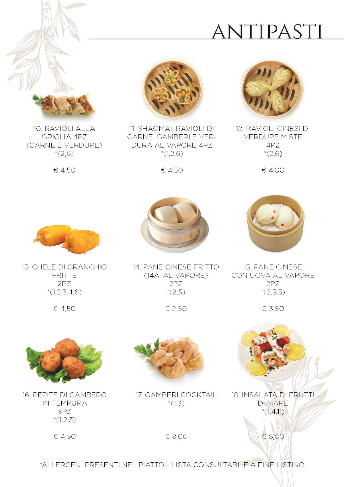 Menu di Ristorante Orientale Huan 