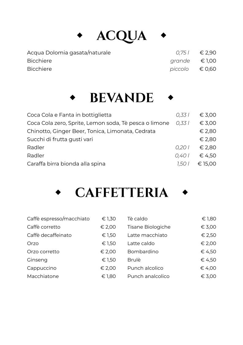 Menu di Ristorante Pizzeria Livia 