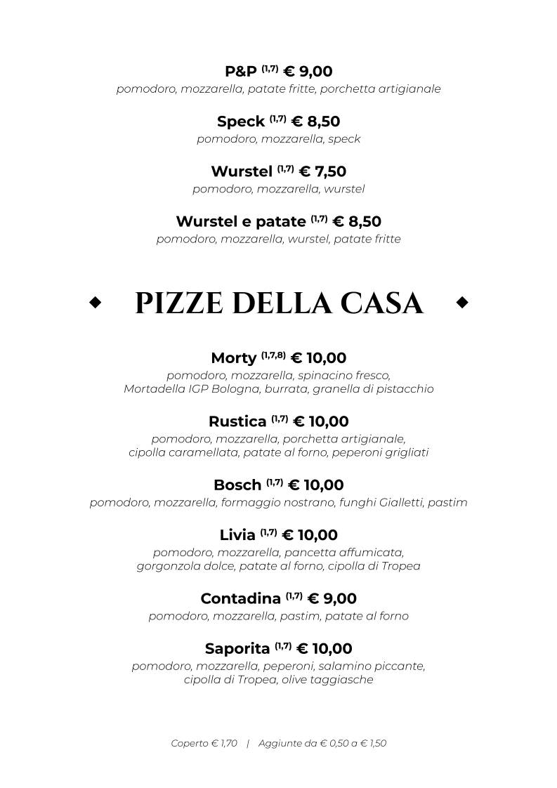 Menu di Ristorante Pizzeria Livia 