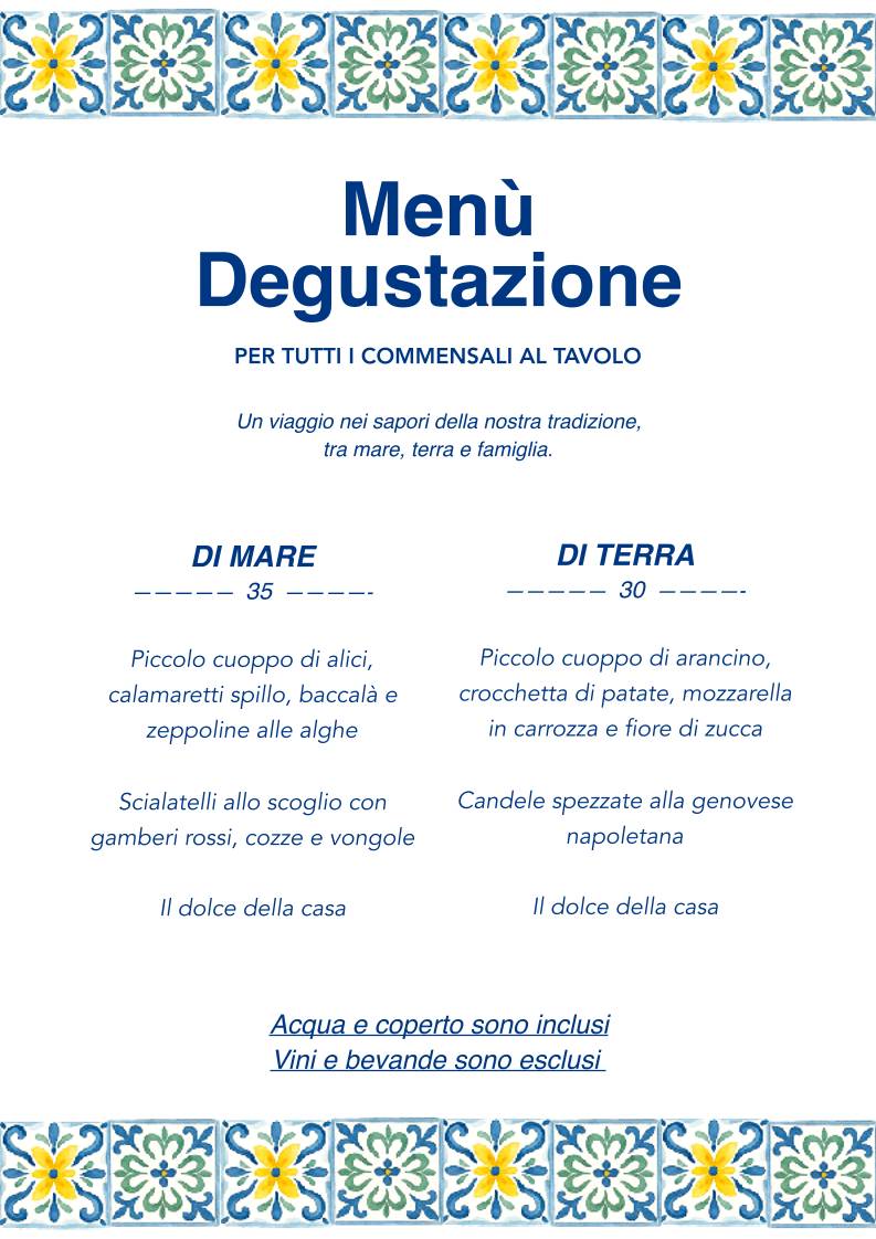 Menu di Pizzeria Mammato 