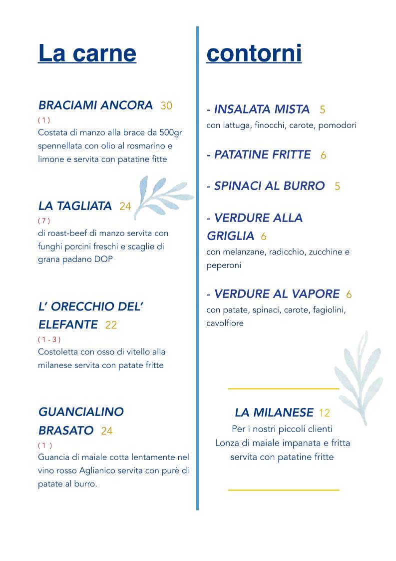 Menu di Pizzeria Mammato 