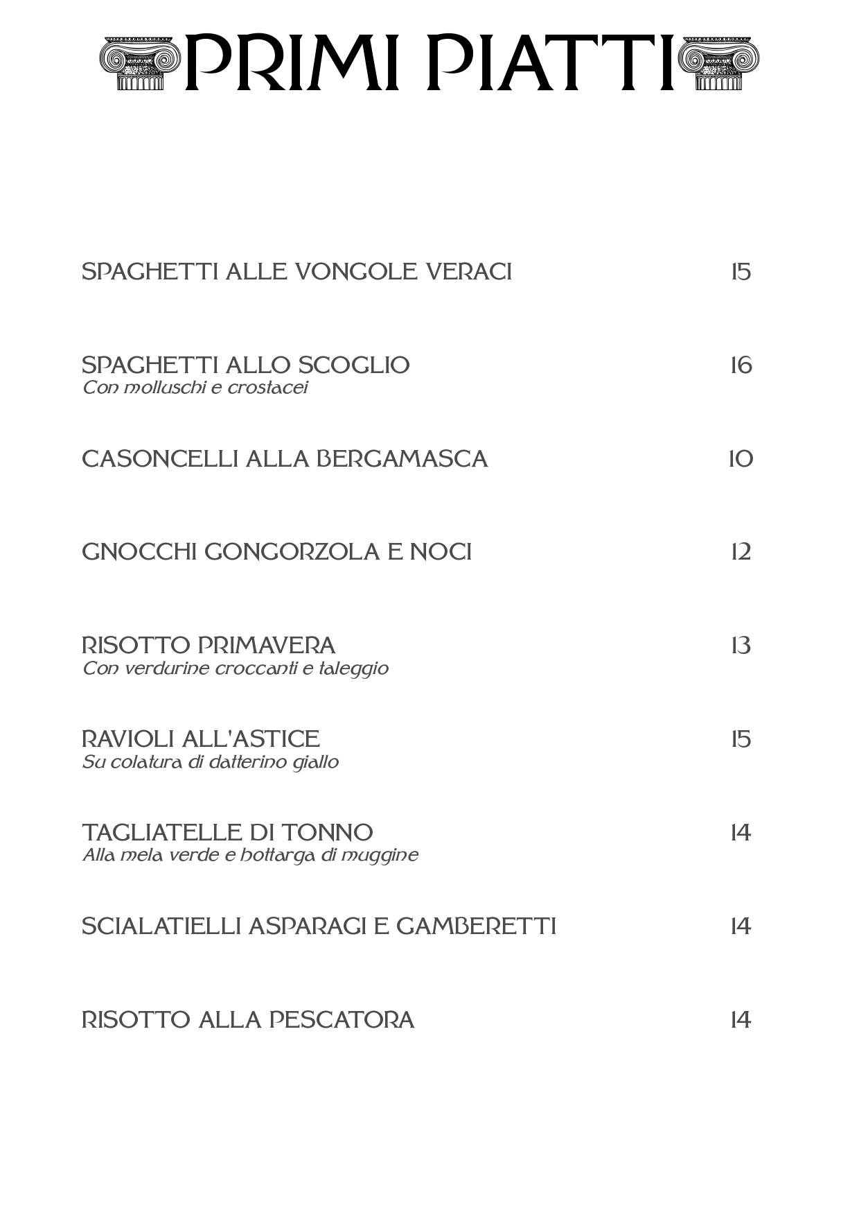 Menu di Ristorante Pizzeria Nettuno - Comun Nuovo - Bergamo 