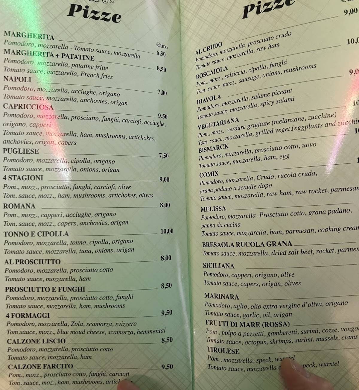 Menu di Ristorante Pizzeria San Fereolo srl 