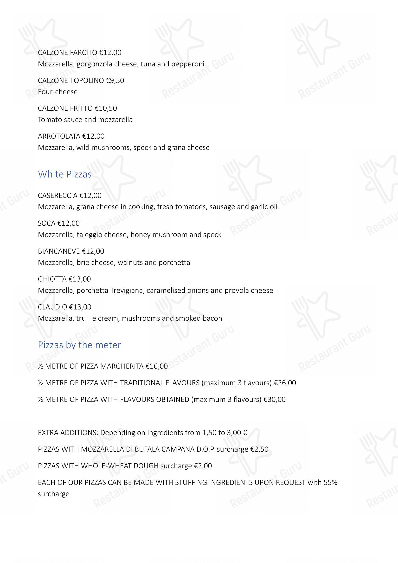 菜单 per Ristorante Pizzeria Taverna Brenta “da Ivone” pizzeria