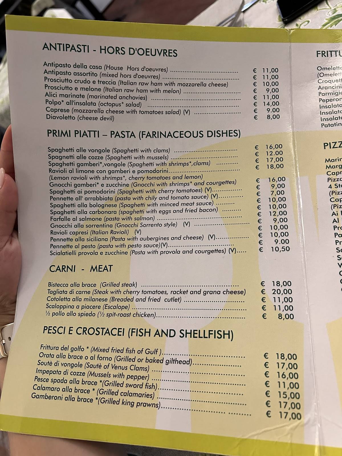 Menu di Ristorante Pizzeria Da Peppino 