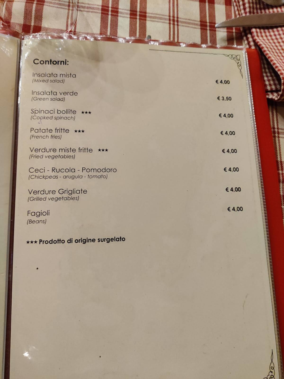 Menu di Ristorante Roggi dal 1950 - Pizzeria 