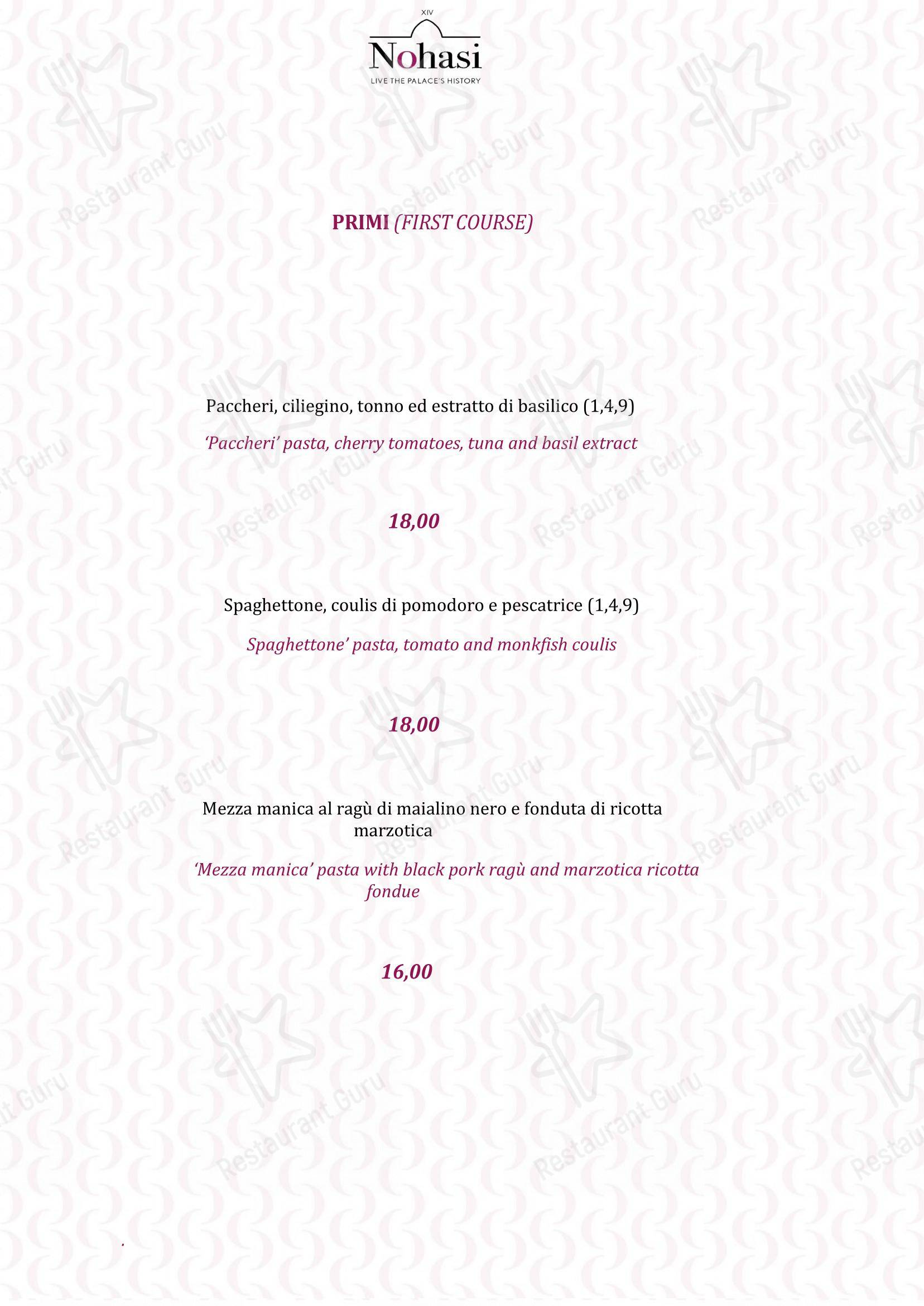 Ristorante Signoria dans Noha - Menu bar